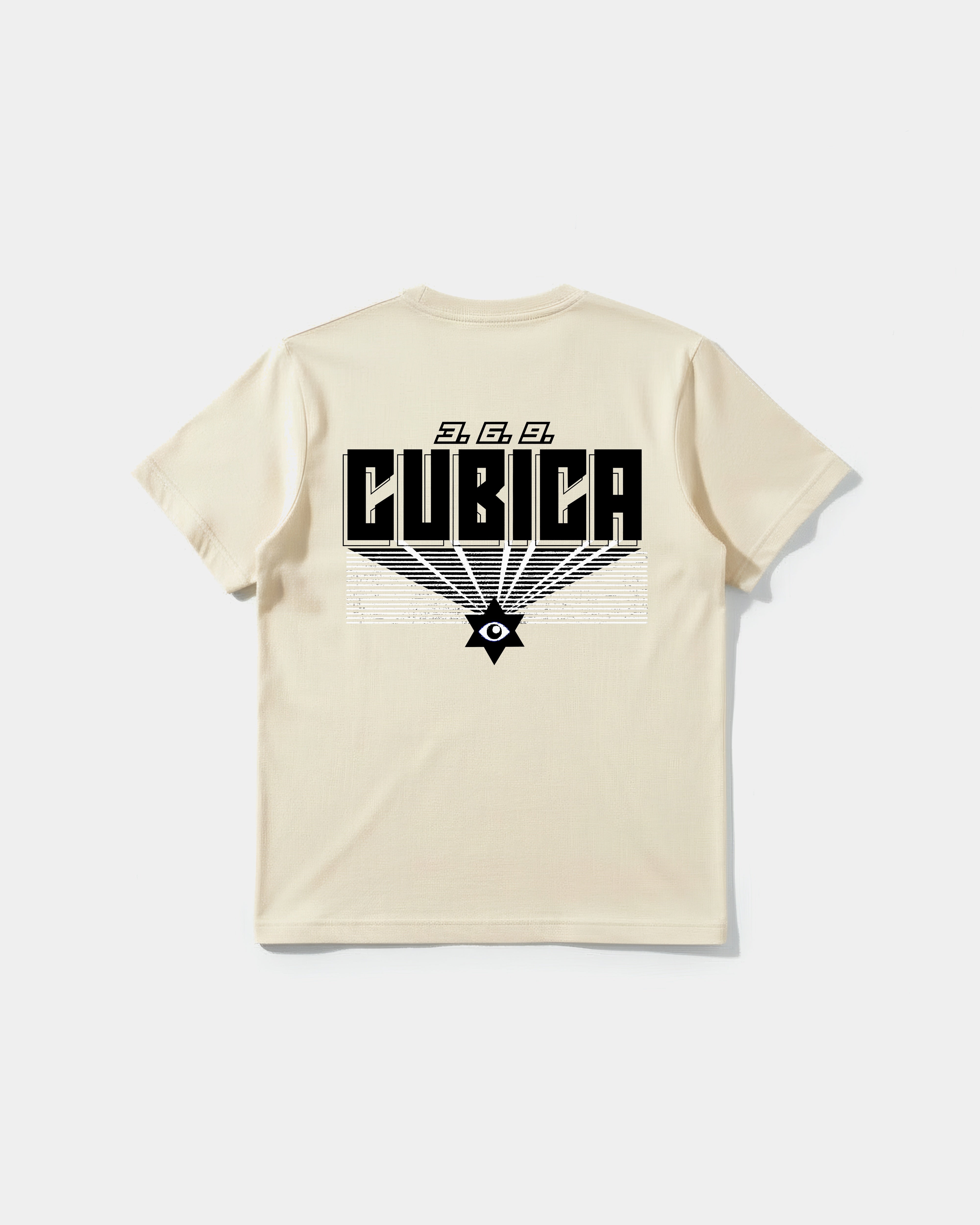 Camiseta Cubica369 Big Back Regular Basic Beige