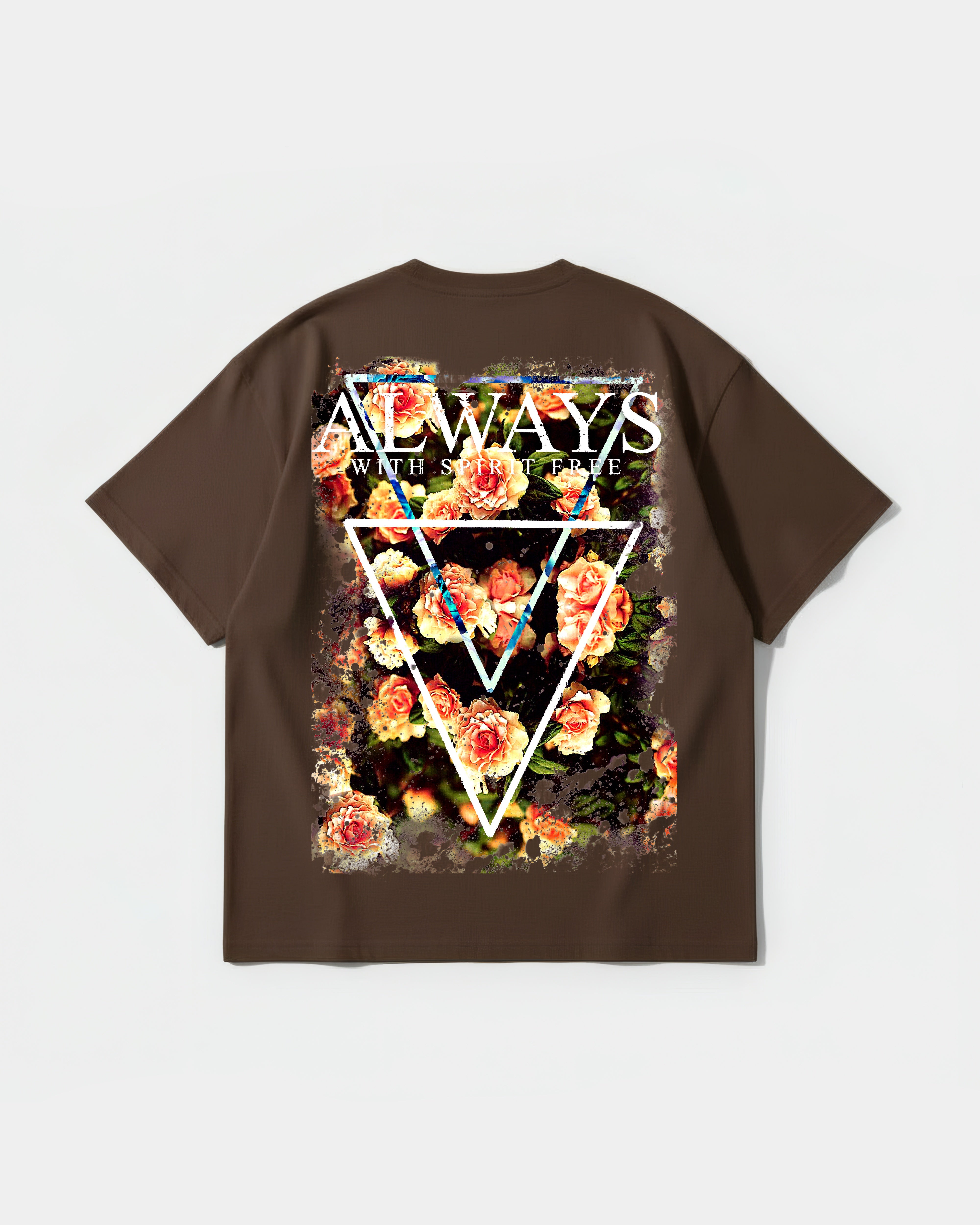 Camiseta Always Free Spirit Big Back Oversize Basic Marron