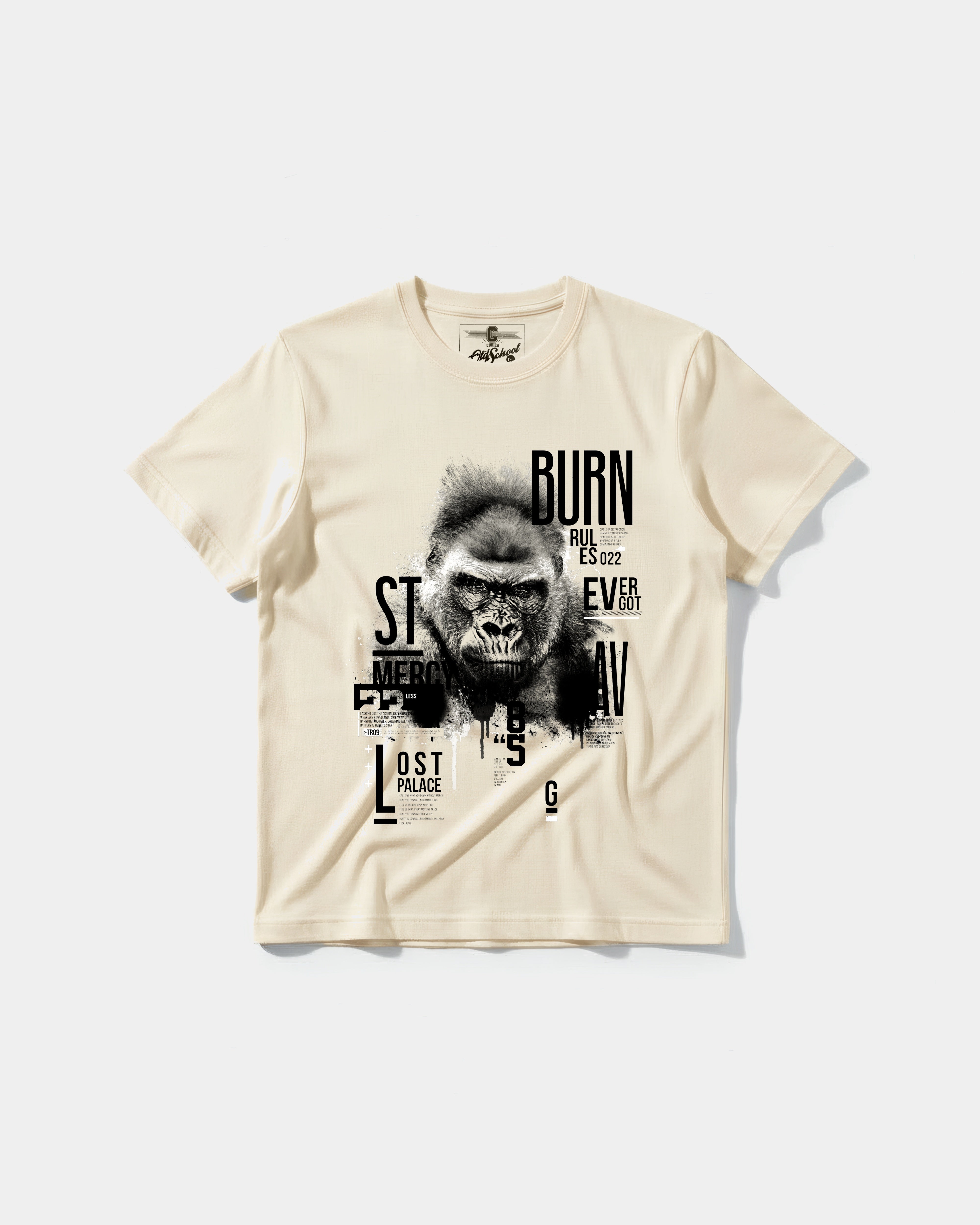 Camiseta Burn Big Front Regular Basic Beige