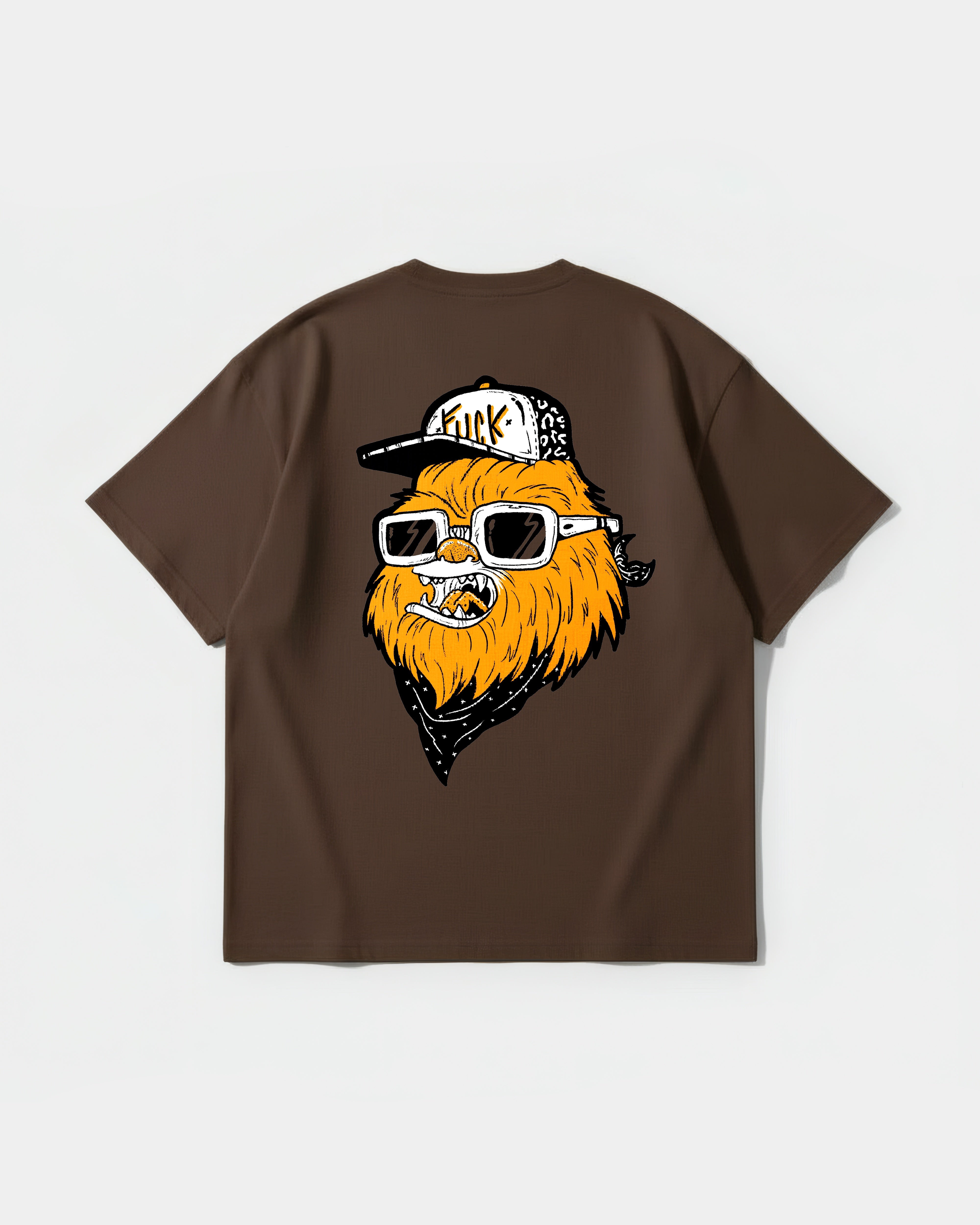 Camiseta Chewie Hippie Big Back Oversize Basic Marron