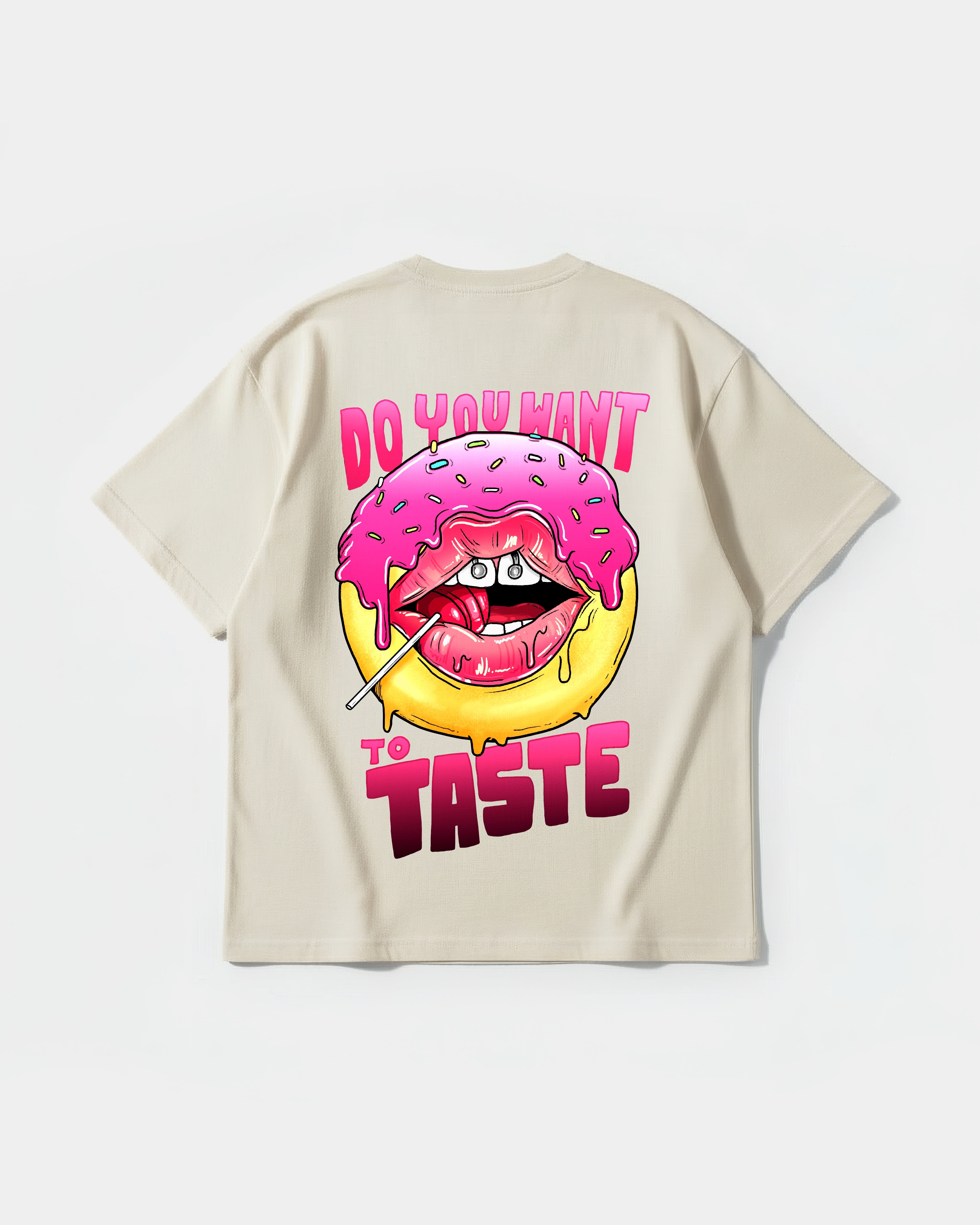 Camiseta Do You Want Pocket Oversize Front Basic Beige