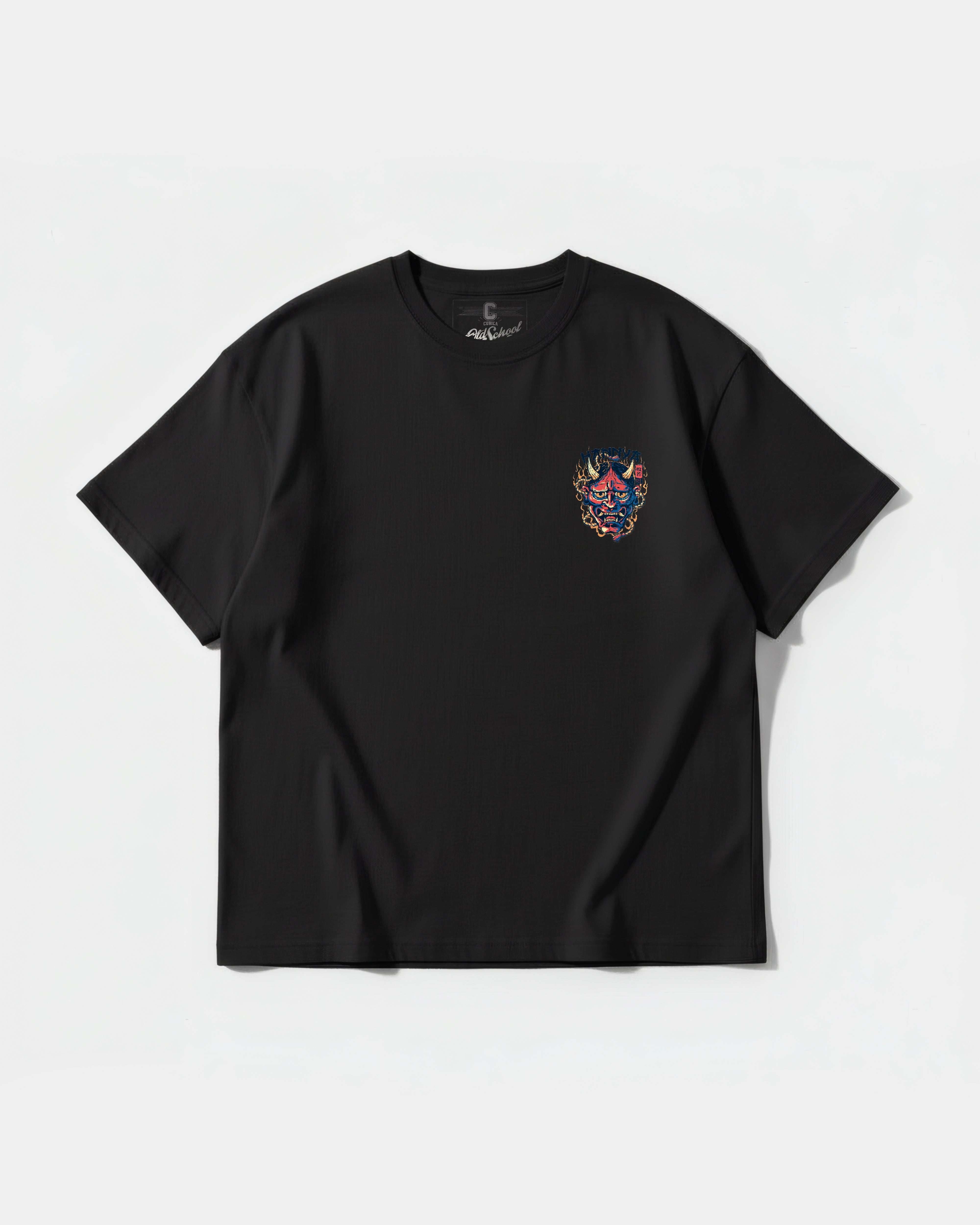 Camiseta China Hannya Big Front Oversize Basic Negro