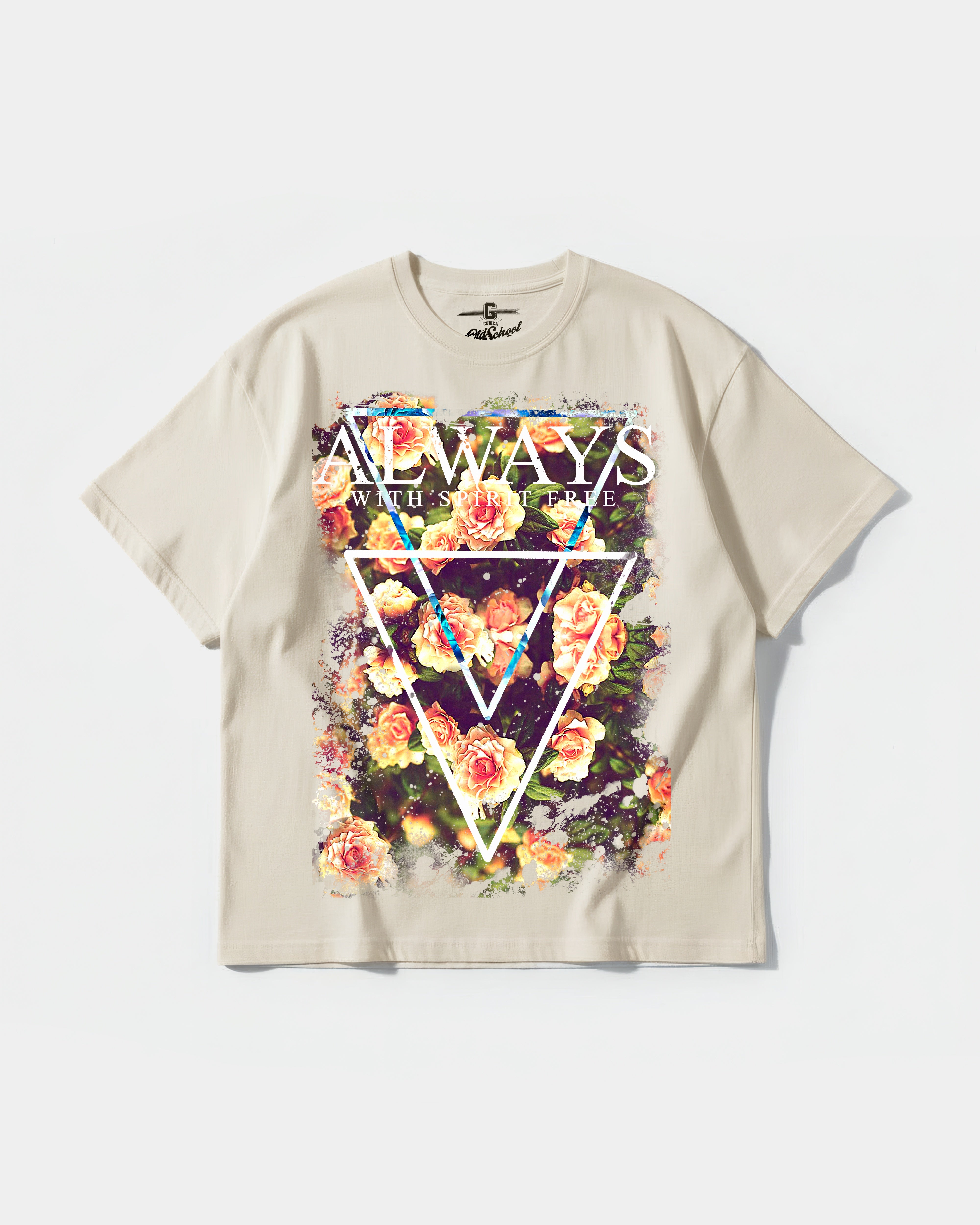 Camiseta Always Free Spirit Big Oversize Basic Beige