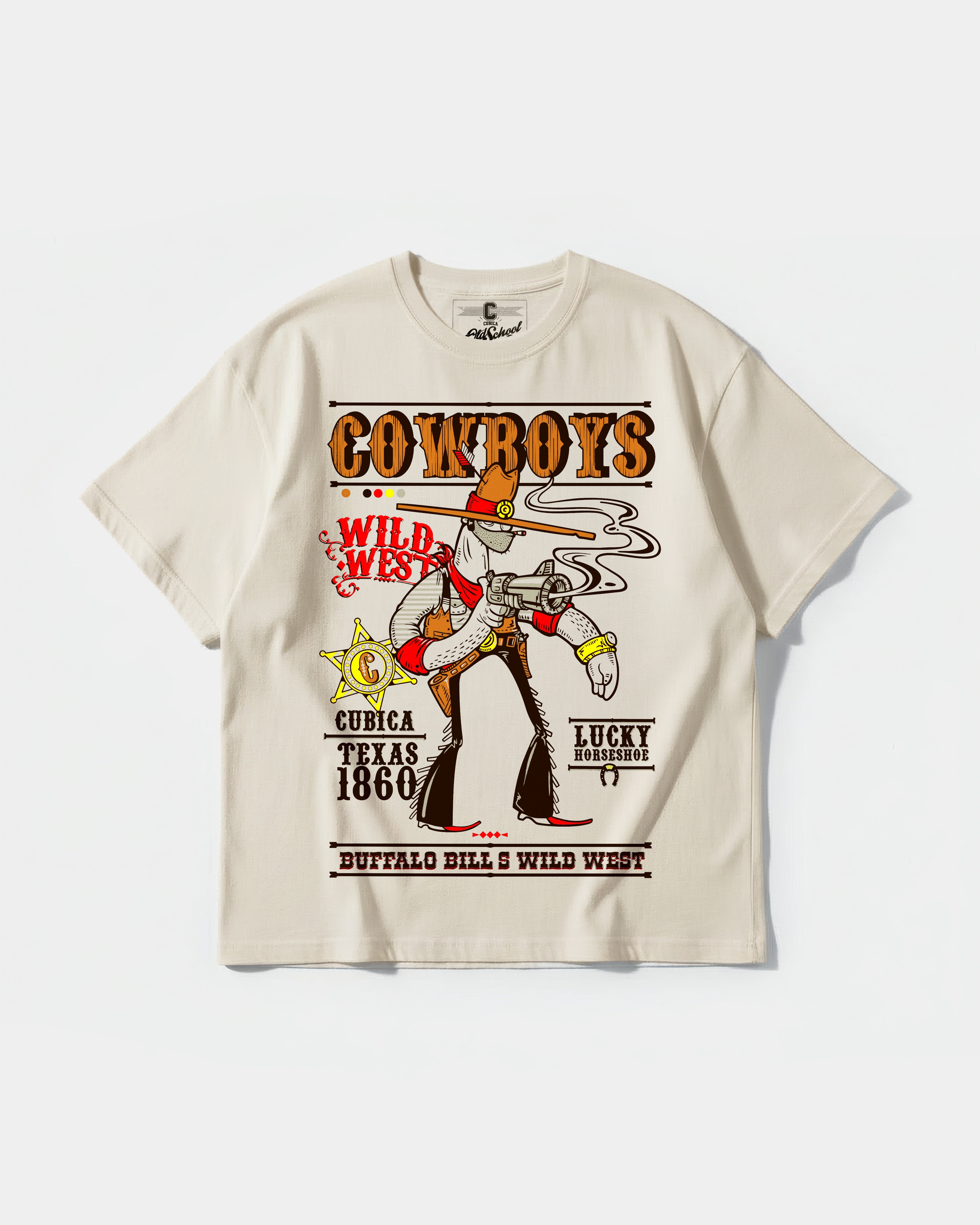 Camiseta Cowboys Big Front Oversize Basic Beige