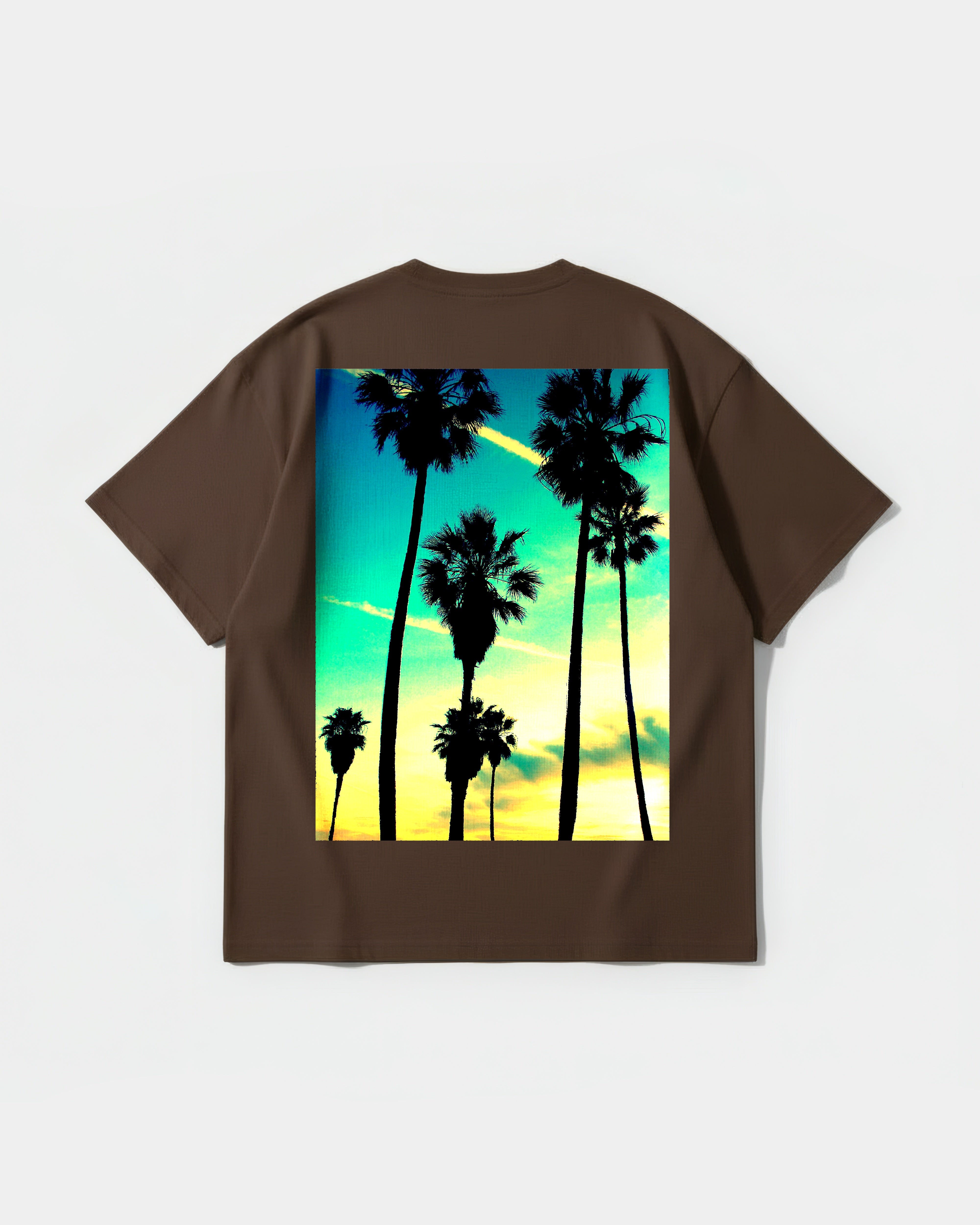 Camiseta Tropical Dusk Big Back Oversize Basic Marron