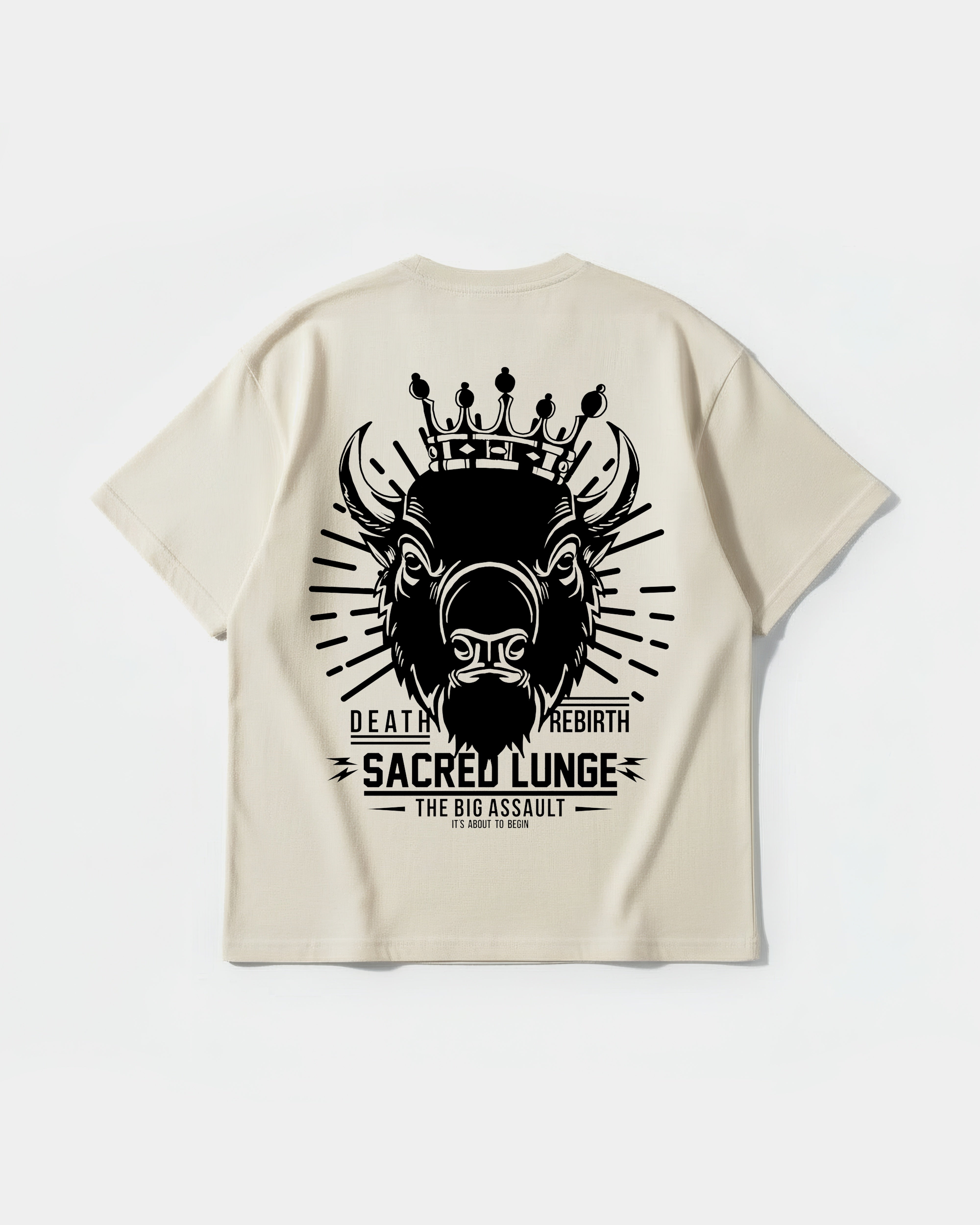 Camiseta Sacred Lunge Big Back Oversize Basic Beige