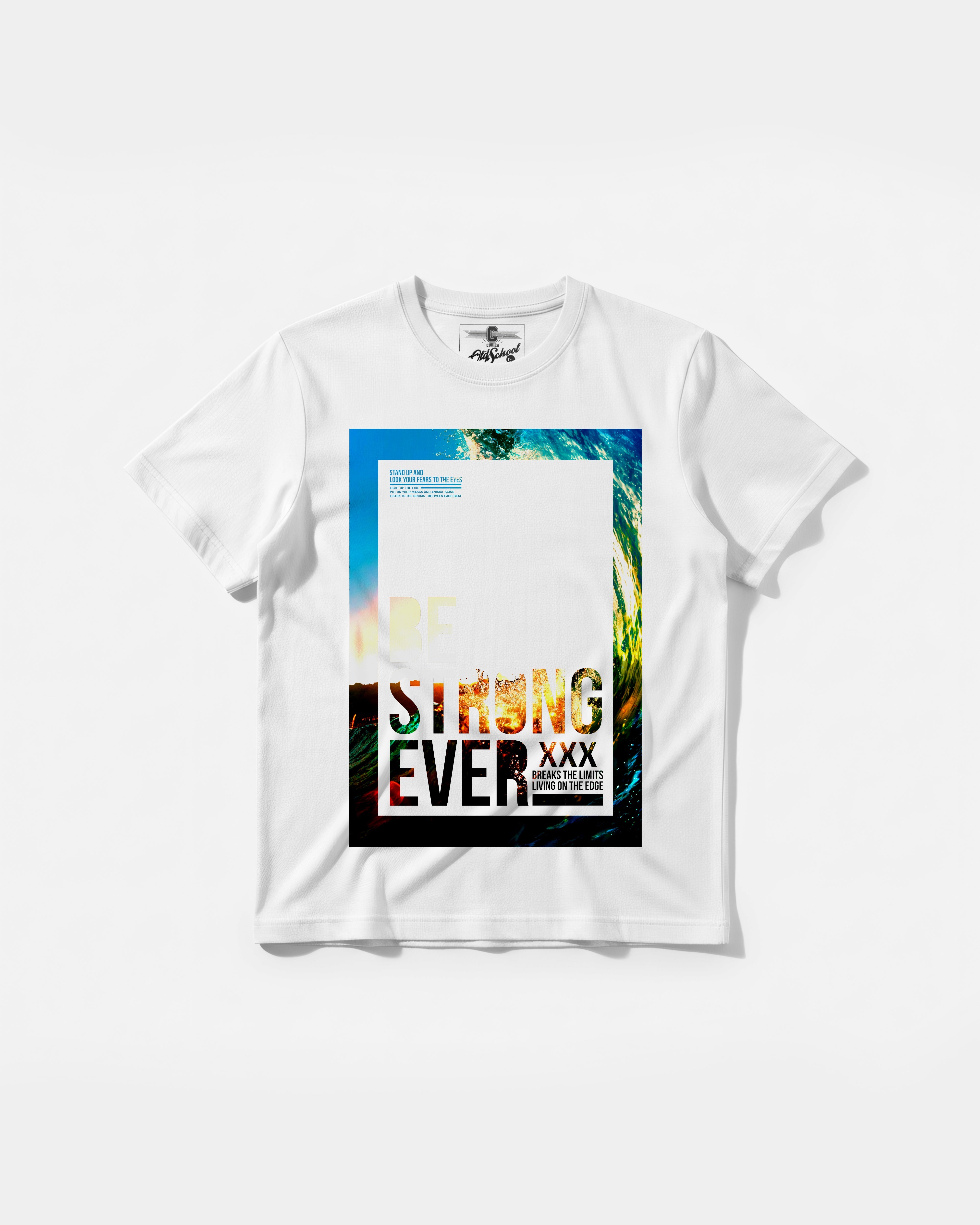 Camiseta Be Strong Big Front Regular Basic Blanco