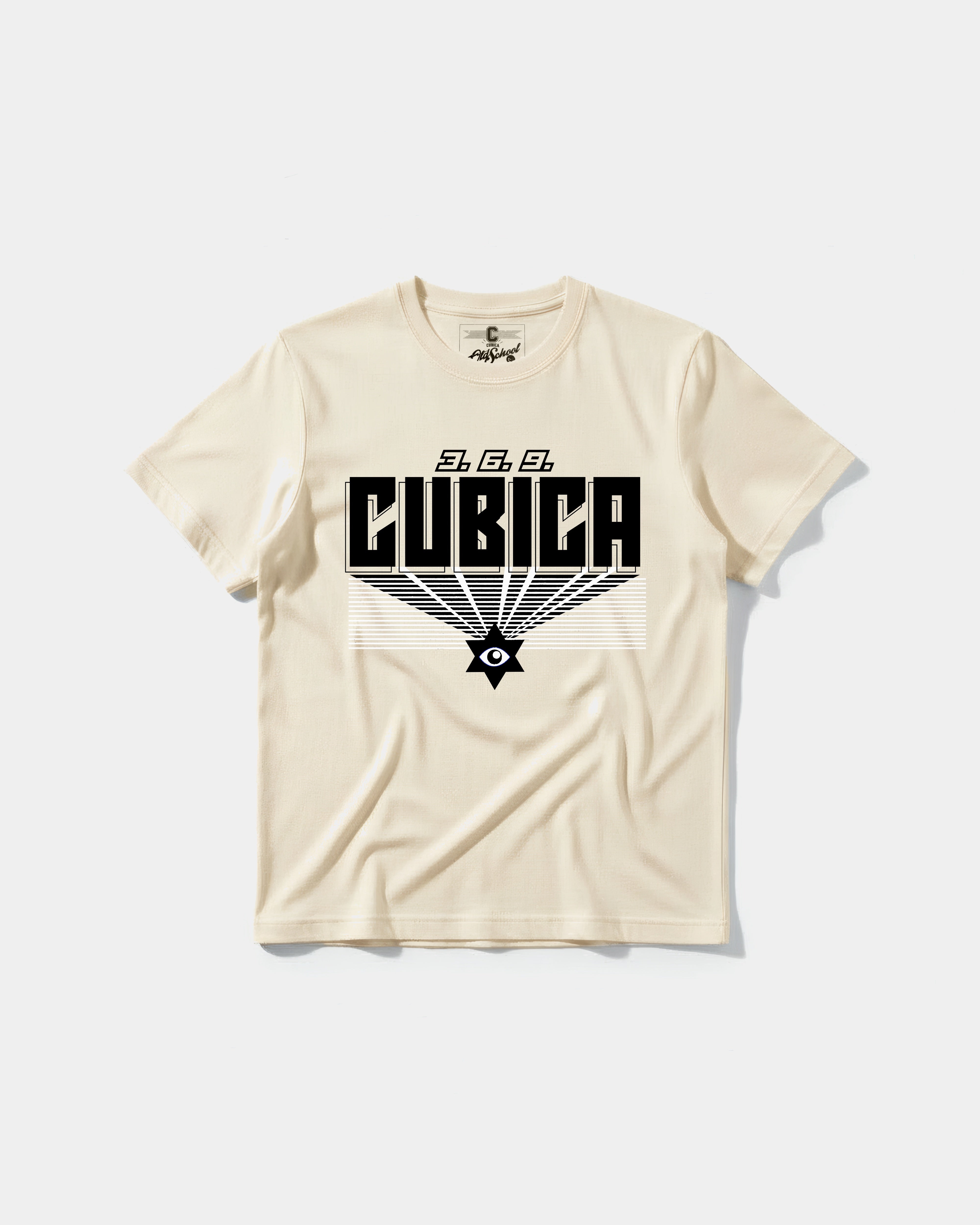 Camiseta Cubica369 Big Front Regular Basic Beige