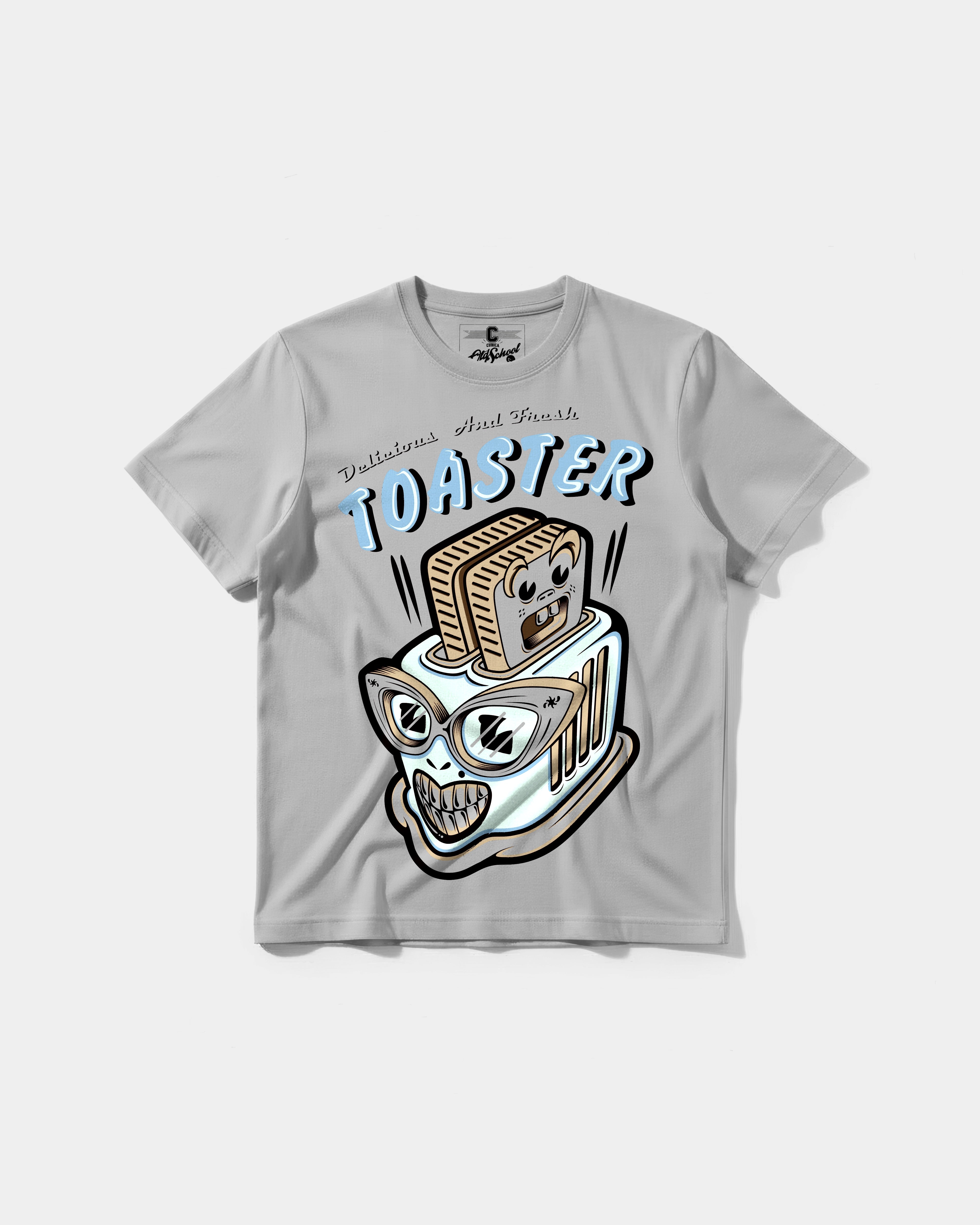 Camiseta Delicious Toaster Big Front Regular Basic Gris