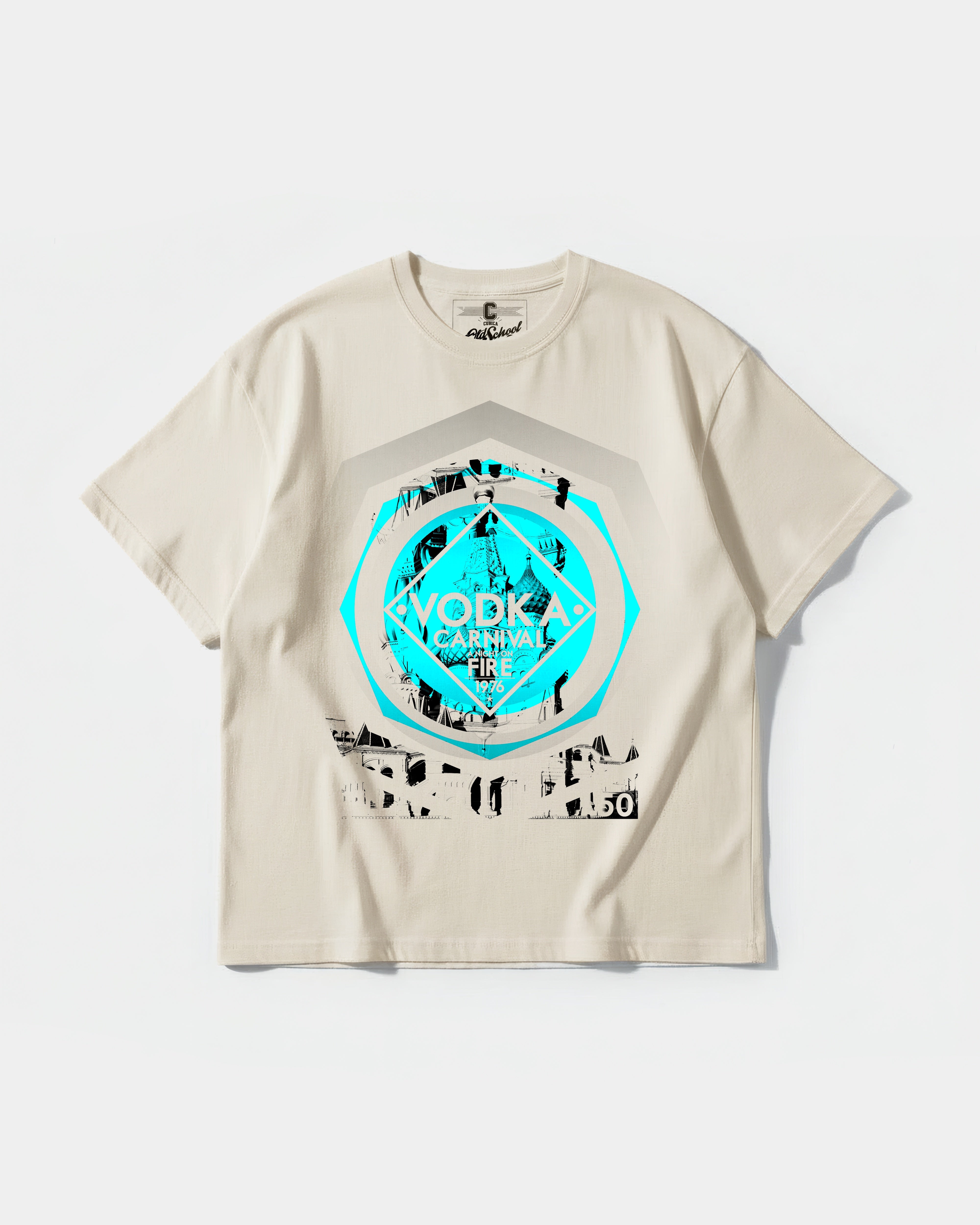 Camiseta Vodka Big Front Oversize Basic Beige