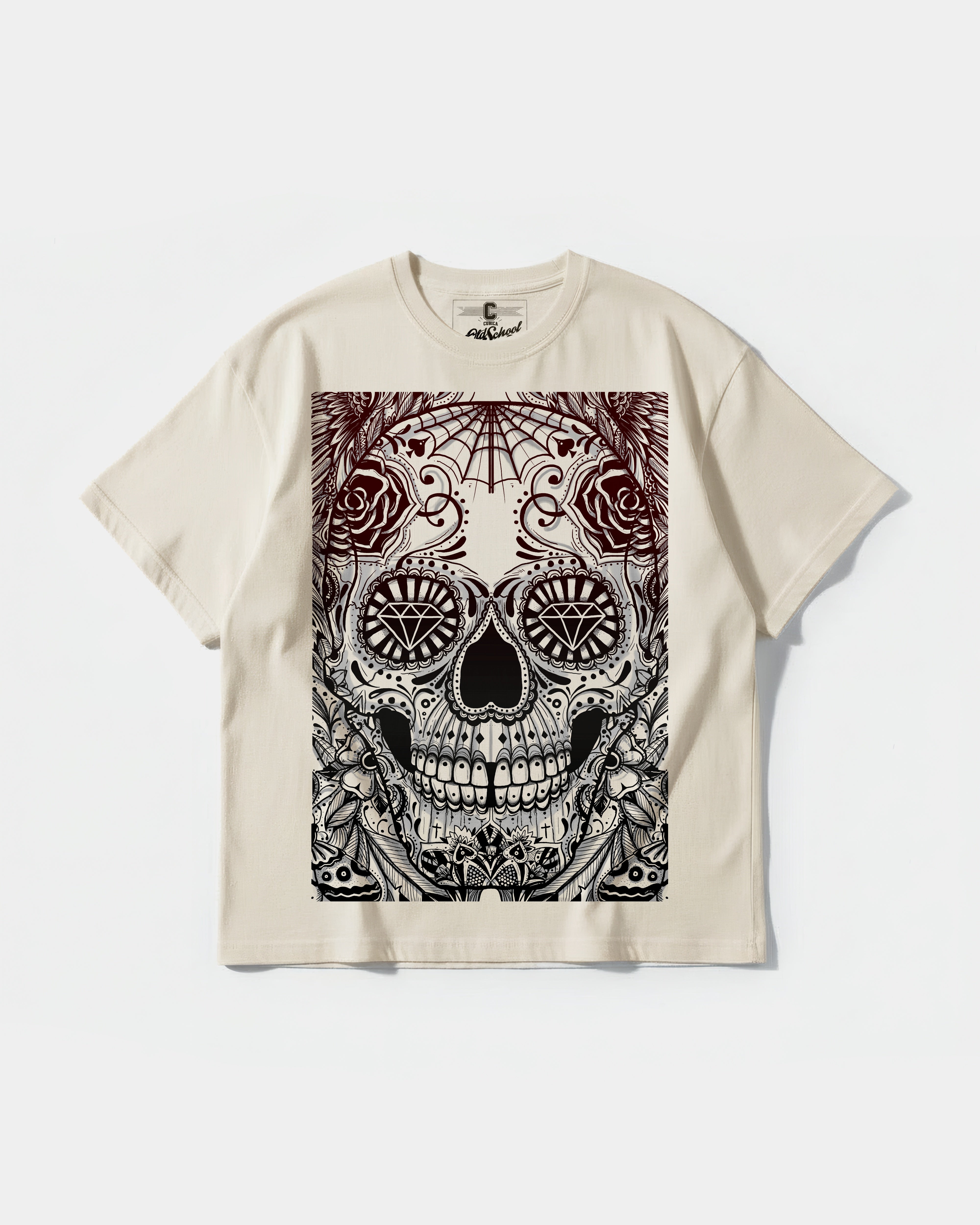 Camiseta Catrina Big Front Oversize Basic Beige