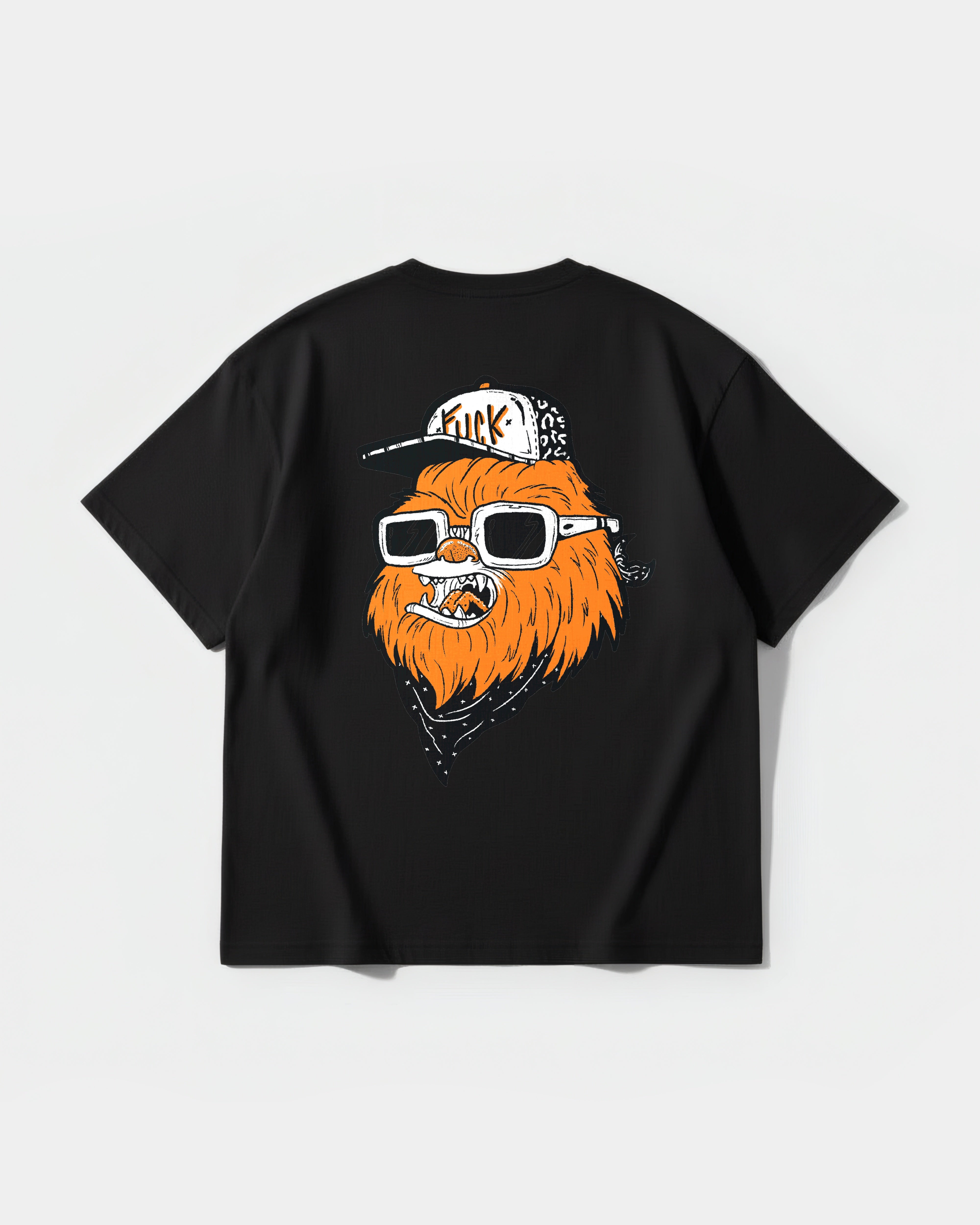 Camiseta Chewie Hippie Big Back Oversize Basic Negro