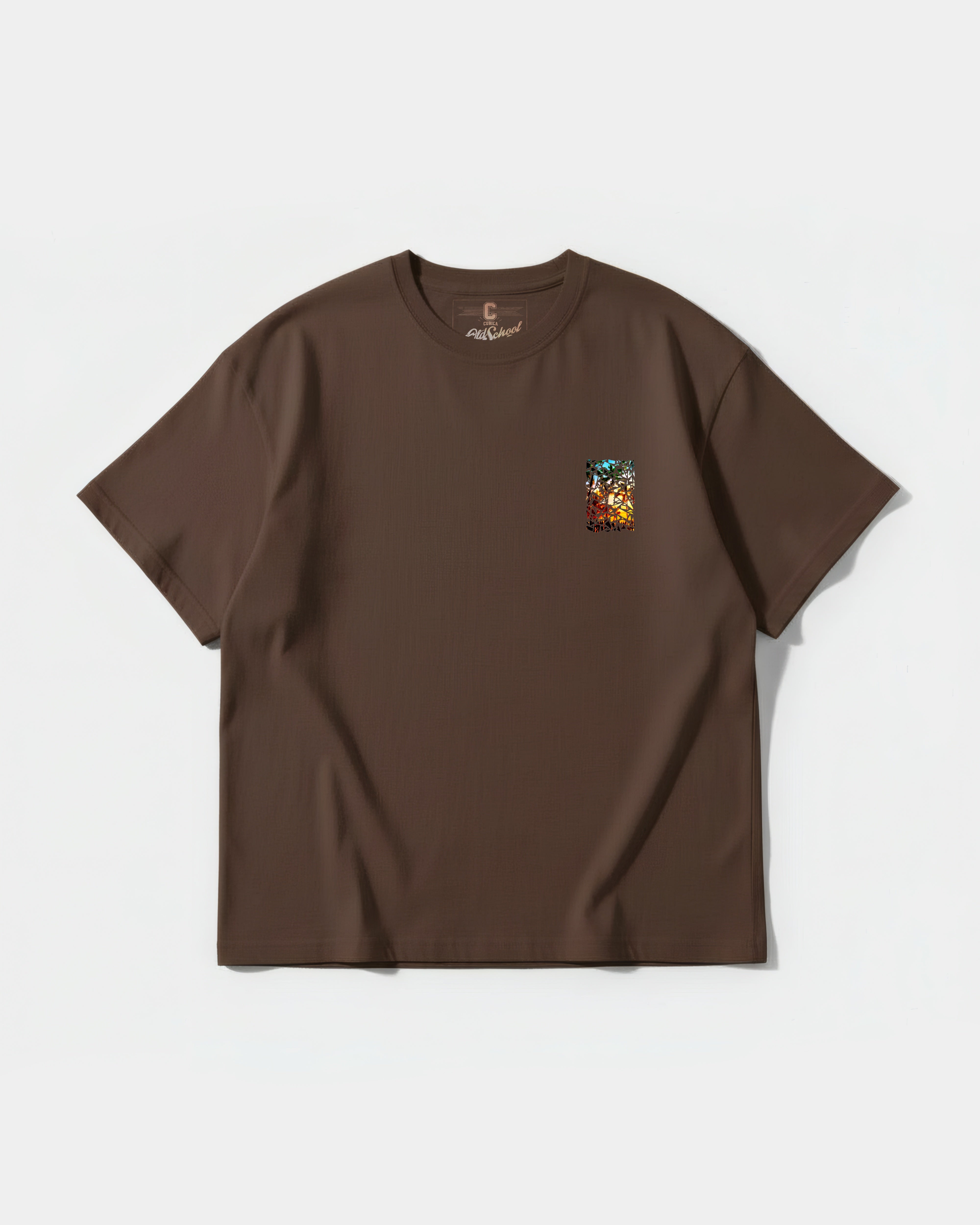Camiseta Crystal Beach Pocket Front Oversize Basic Marron