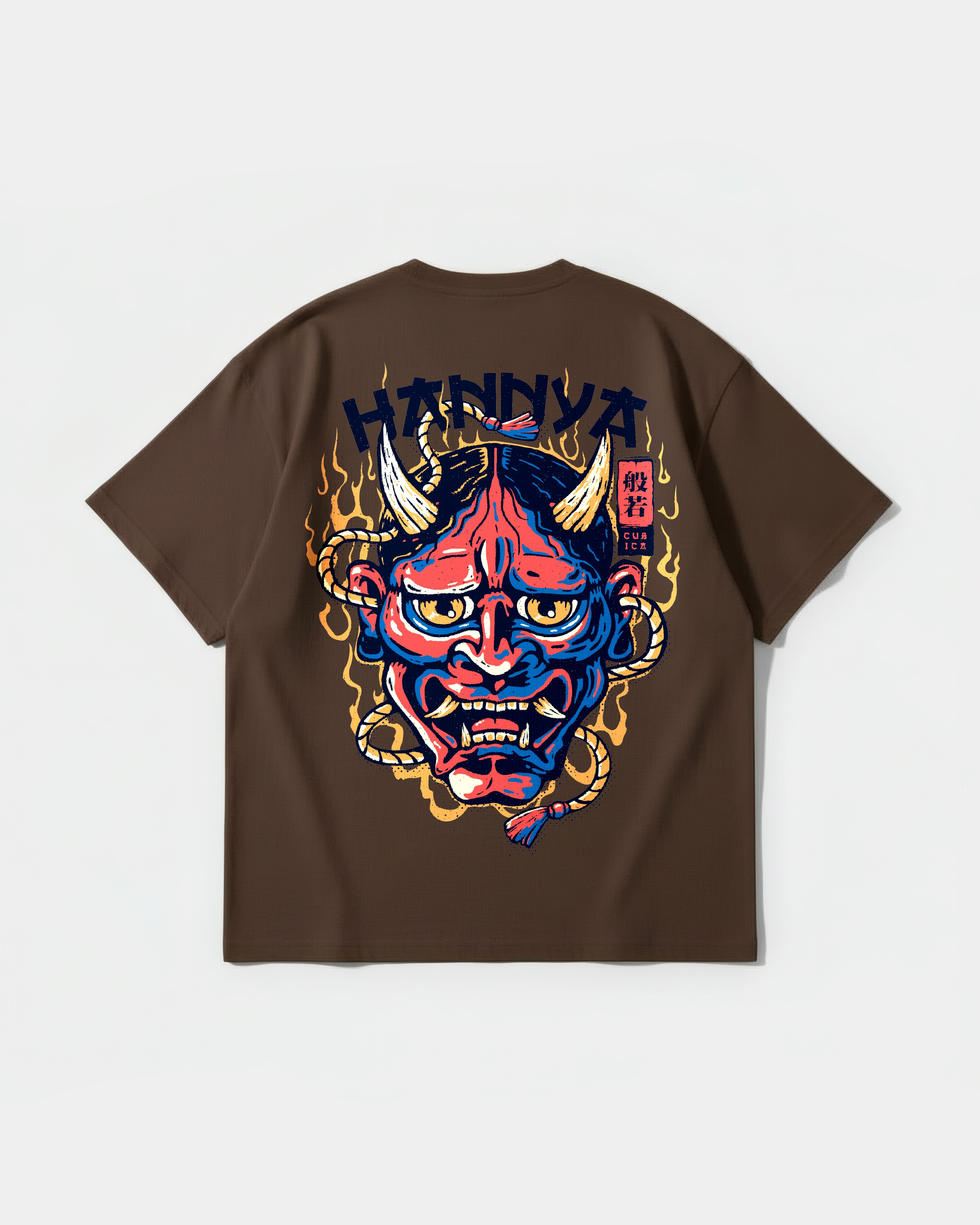Camiseta China Hannya Pocket Front Oversize Basic Marron