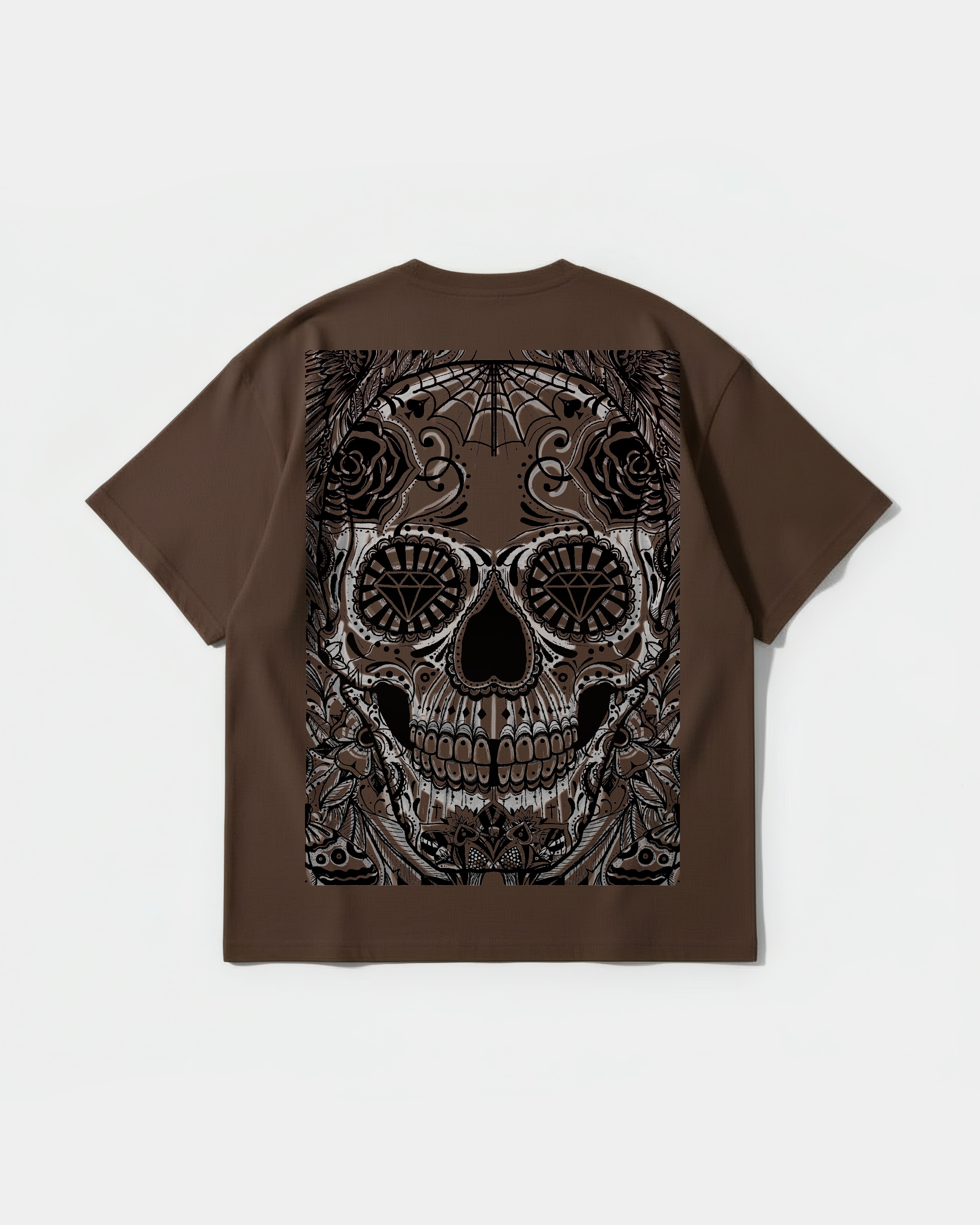 Camiseta Catrina Big Back Oversize Basic Marron
