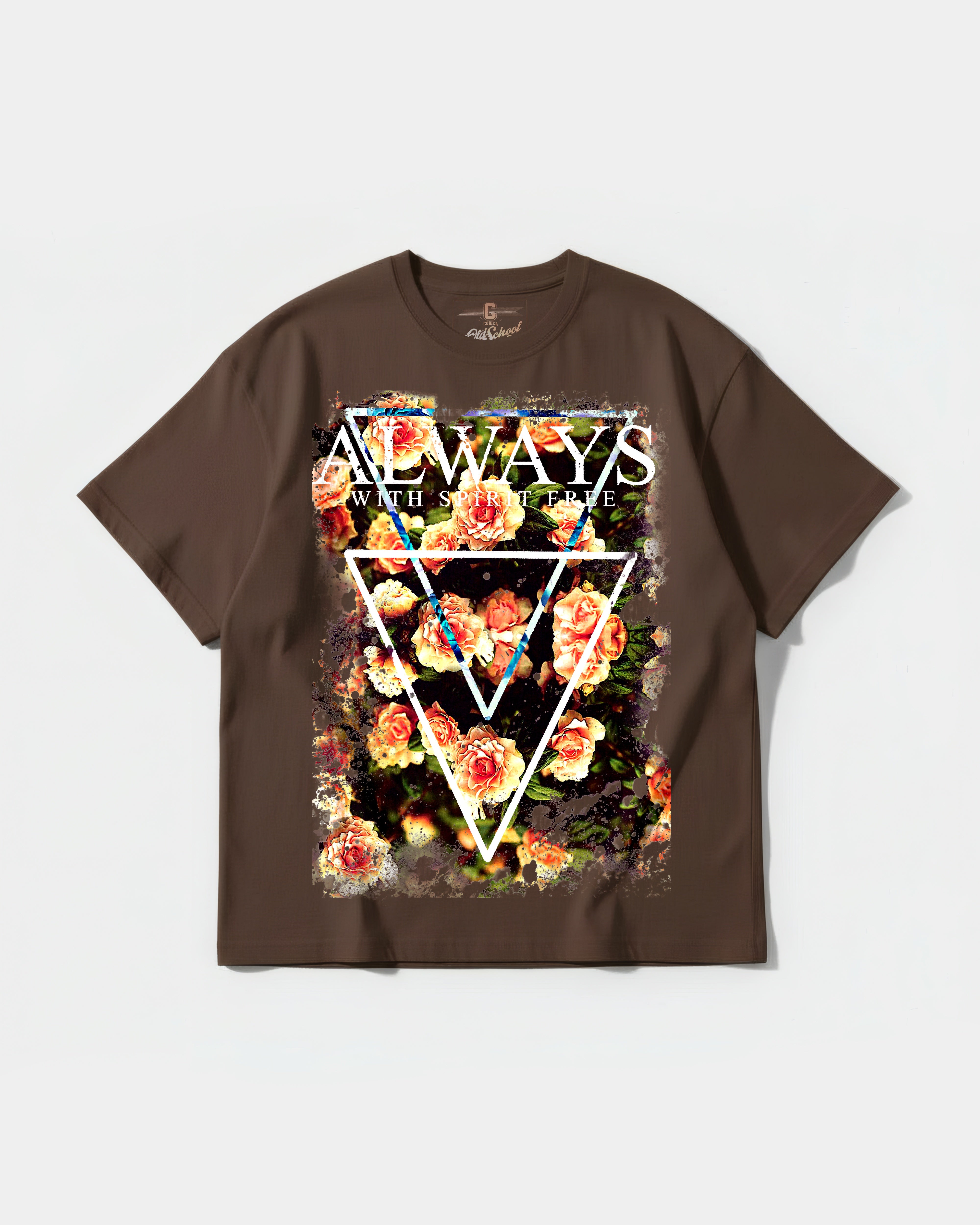 Camiseta Always Free Spirit Big Oversize Basic Marron
