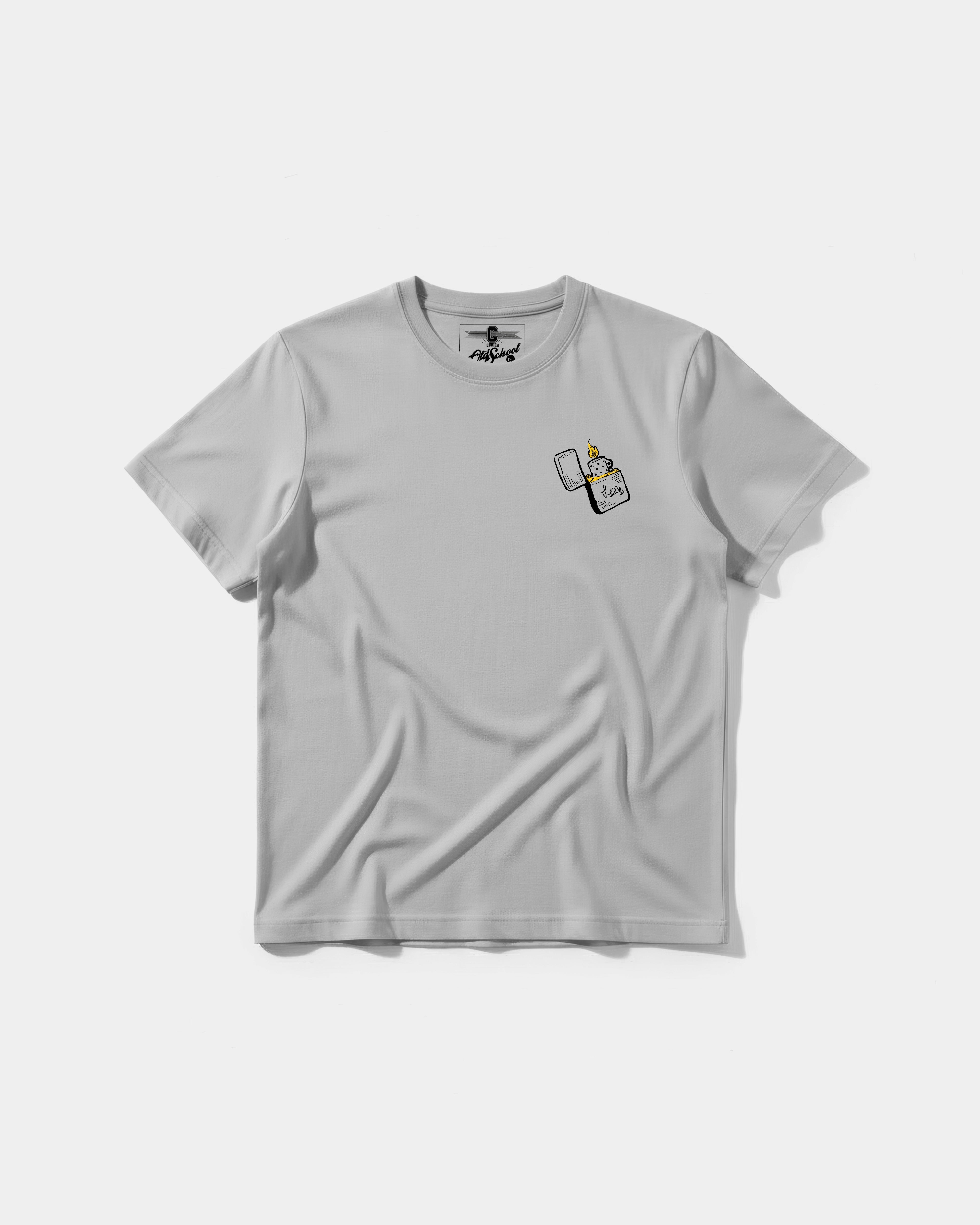 Camiseta Candela Pocket Front Regular Basic Gris