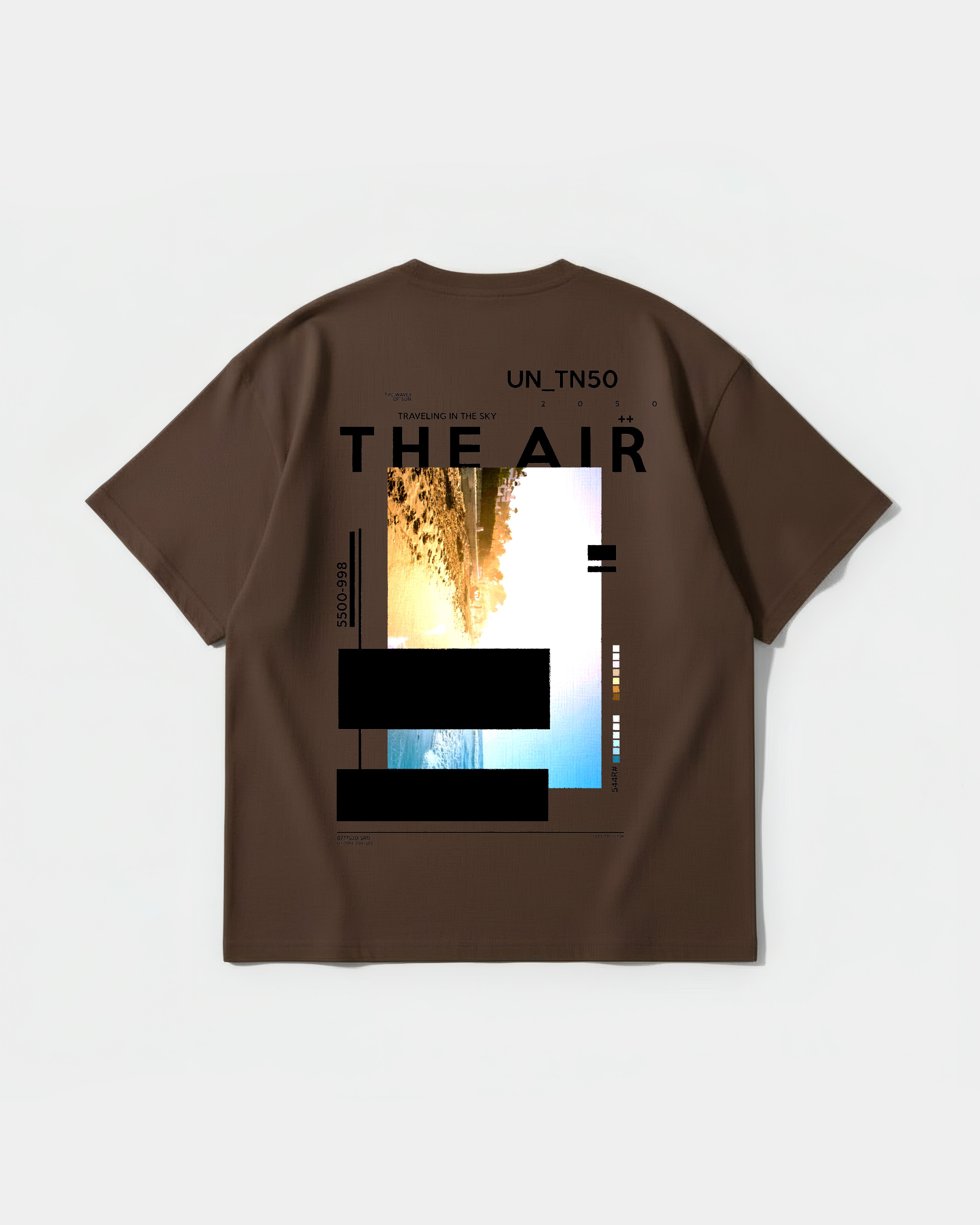 Camiseta Traveling In The Sky Big Back Oversize Basic Marron