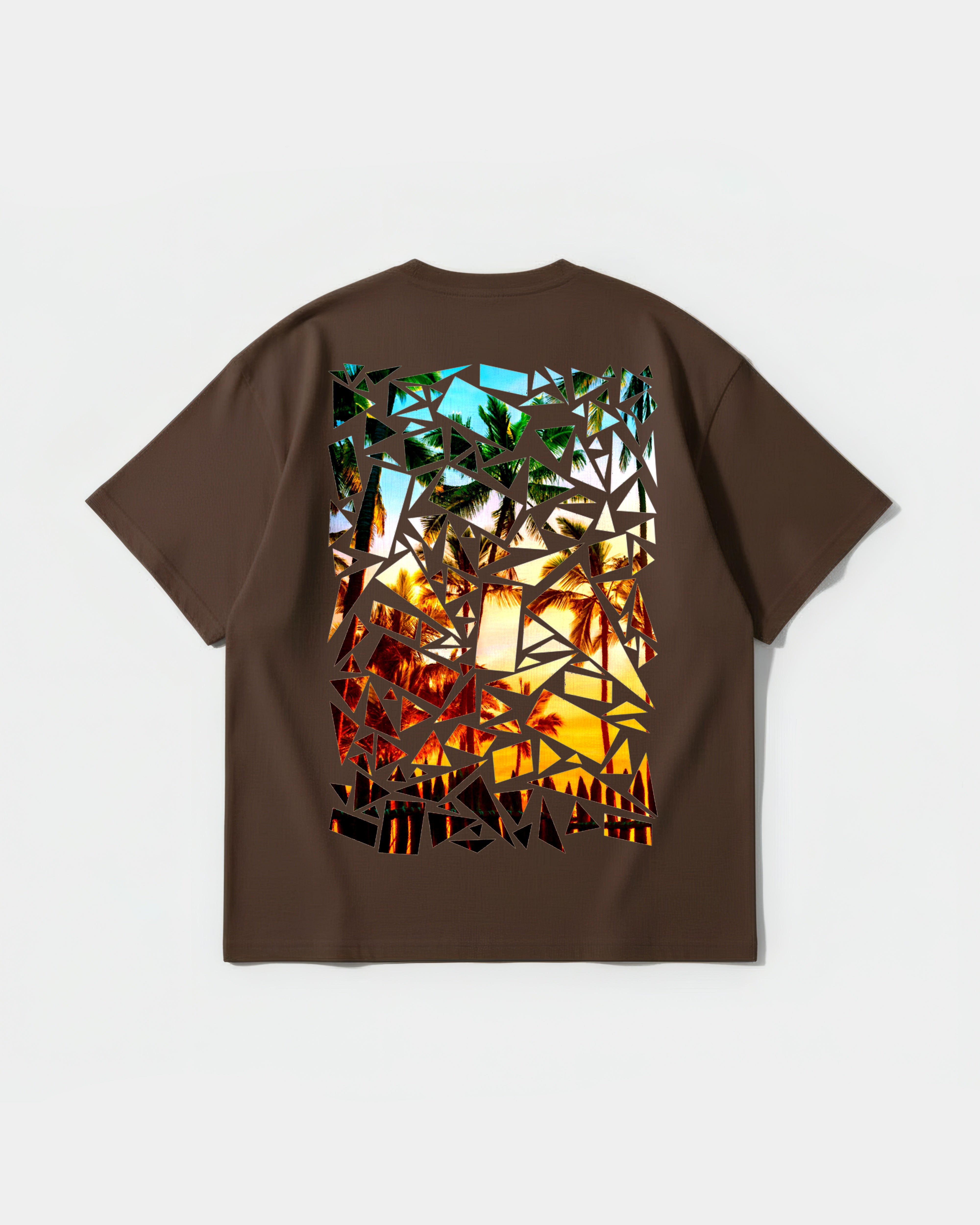 Camiseta Crystal Beach Big Back Oversize Basic Marron