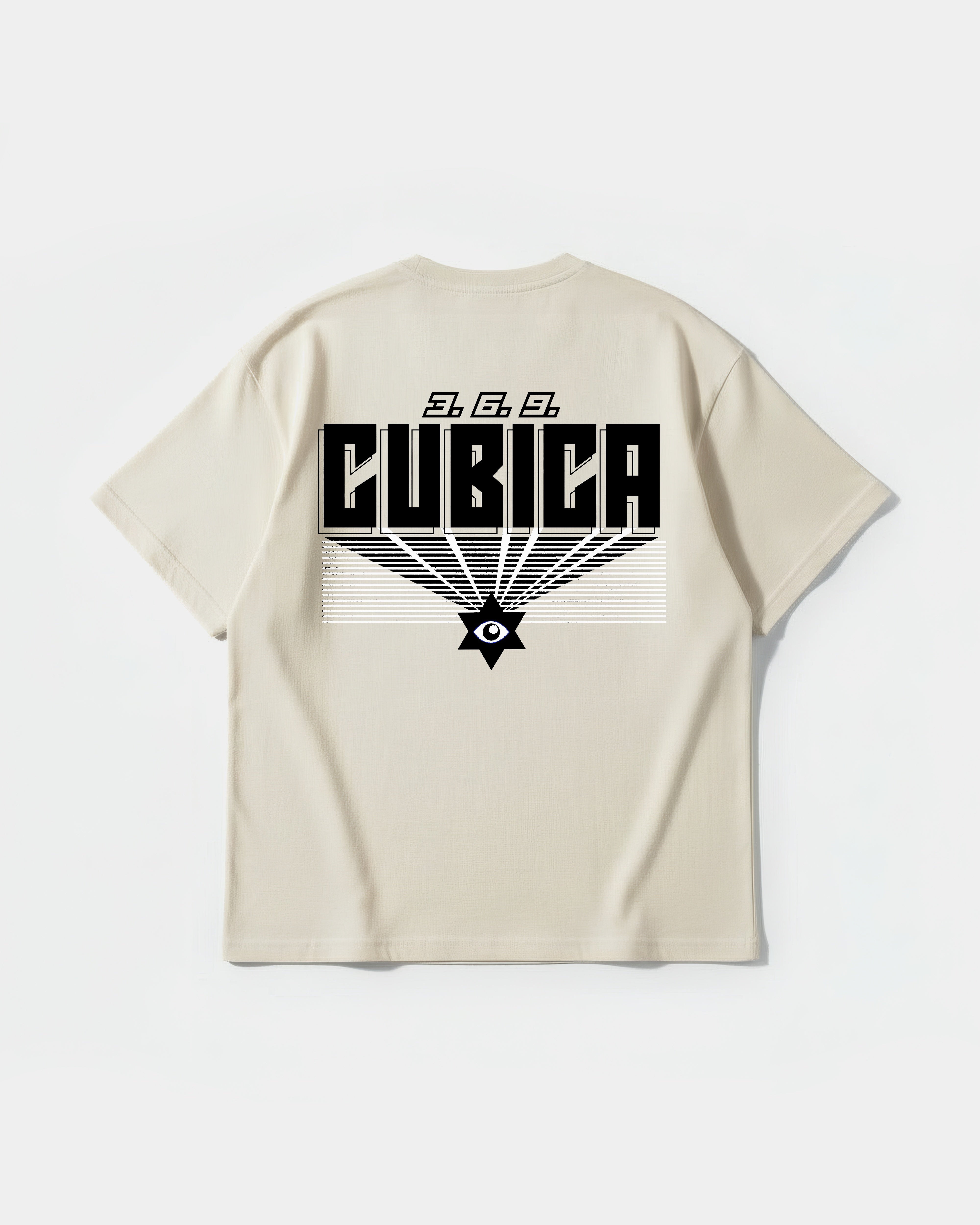 Camiseta Cubica369 Big Back Oversize Basic Beige