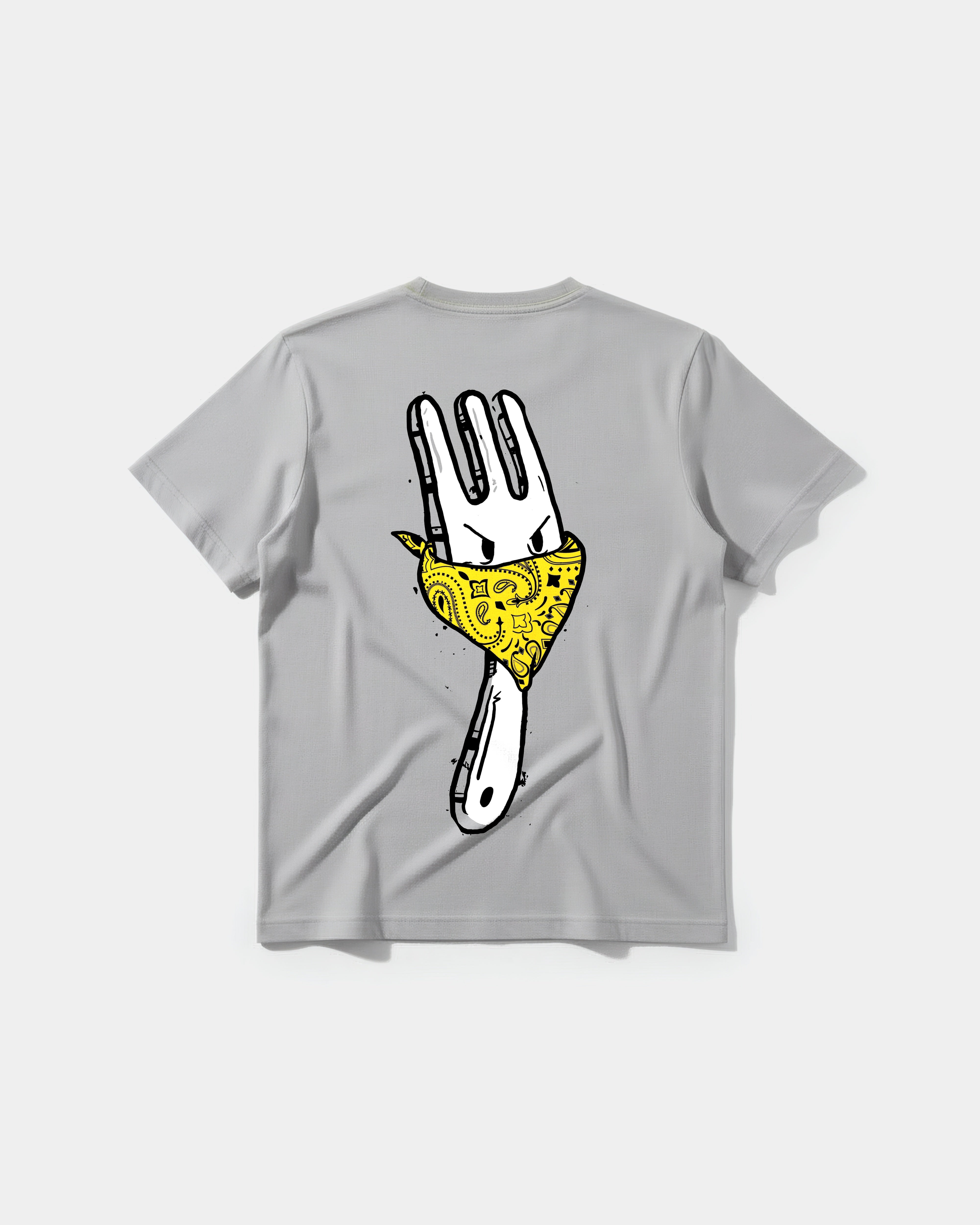Camiseta Angry Fork Big Back Regular Basic Gris