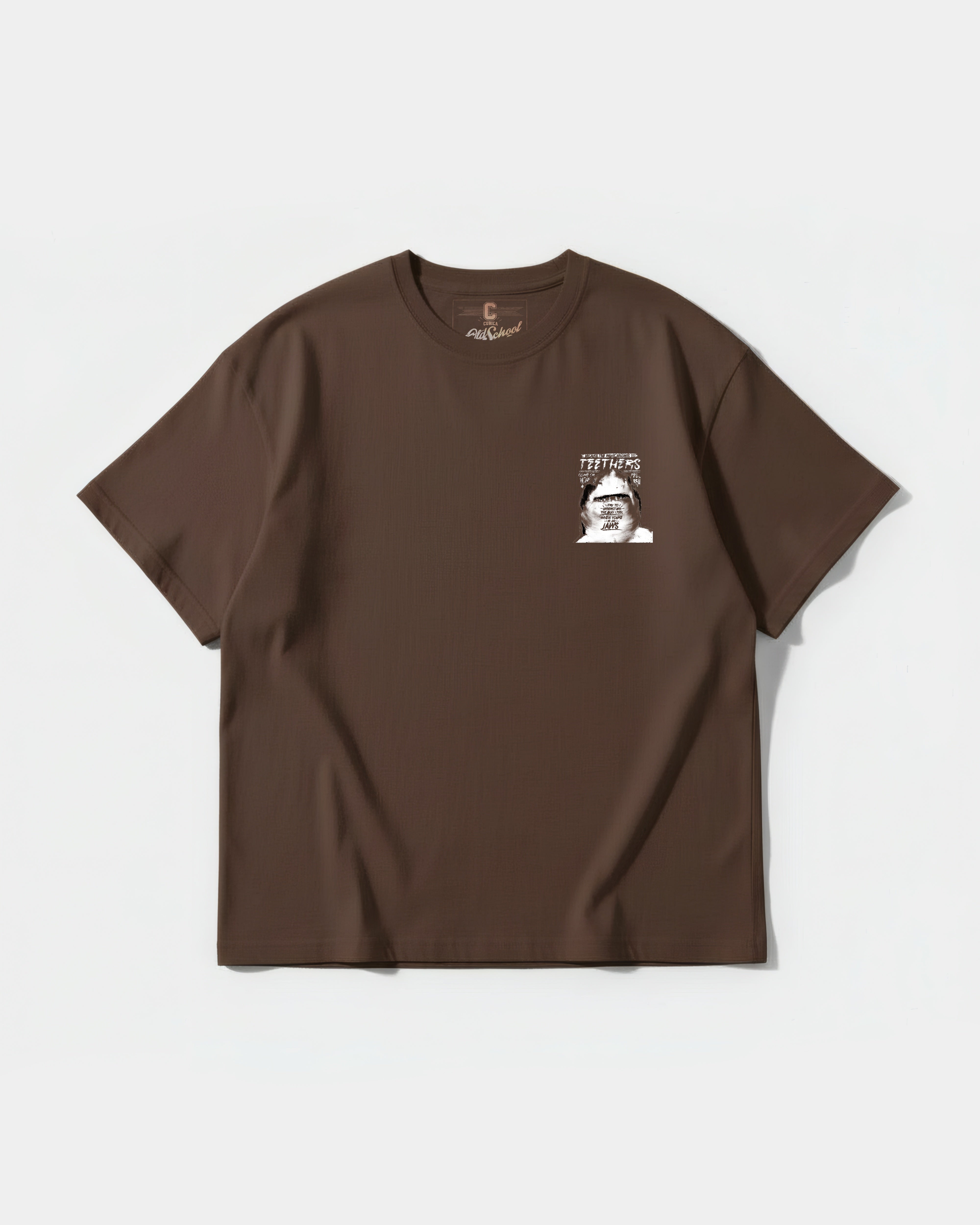 Camiseta Teethers Pocket Front Oversize Basic Marron