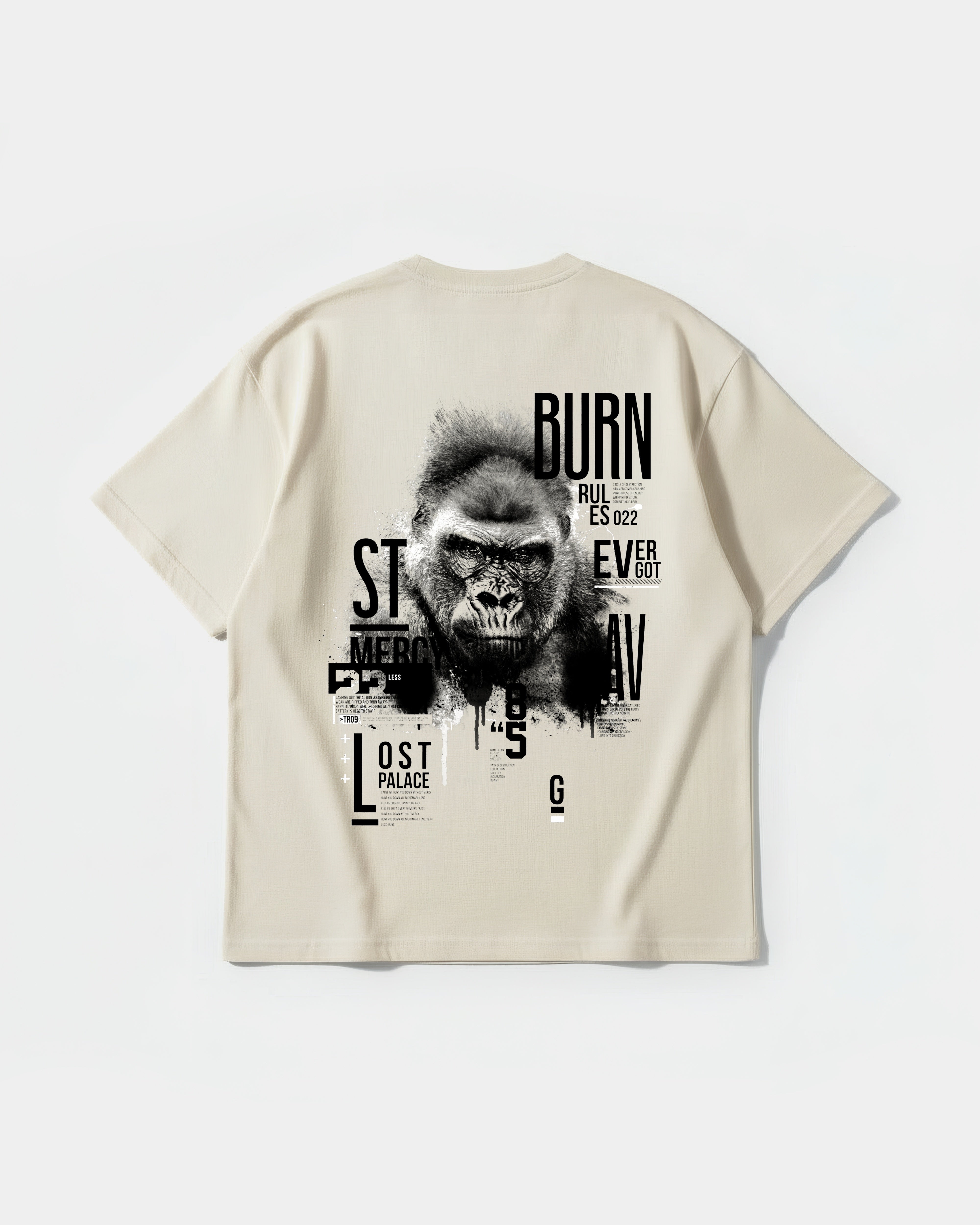 Camiseta Burn Big Back Oversize Basic Beige