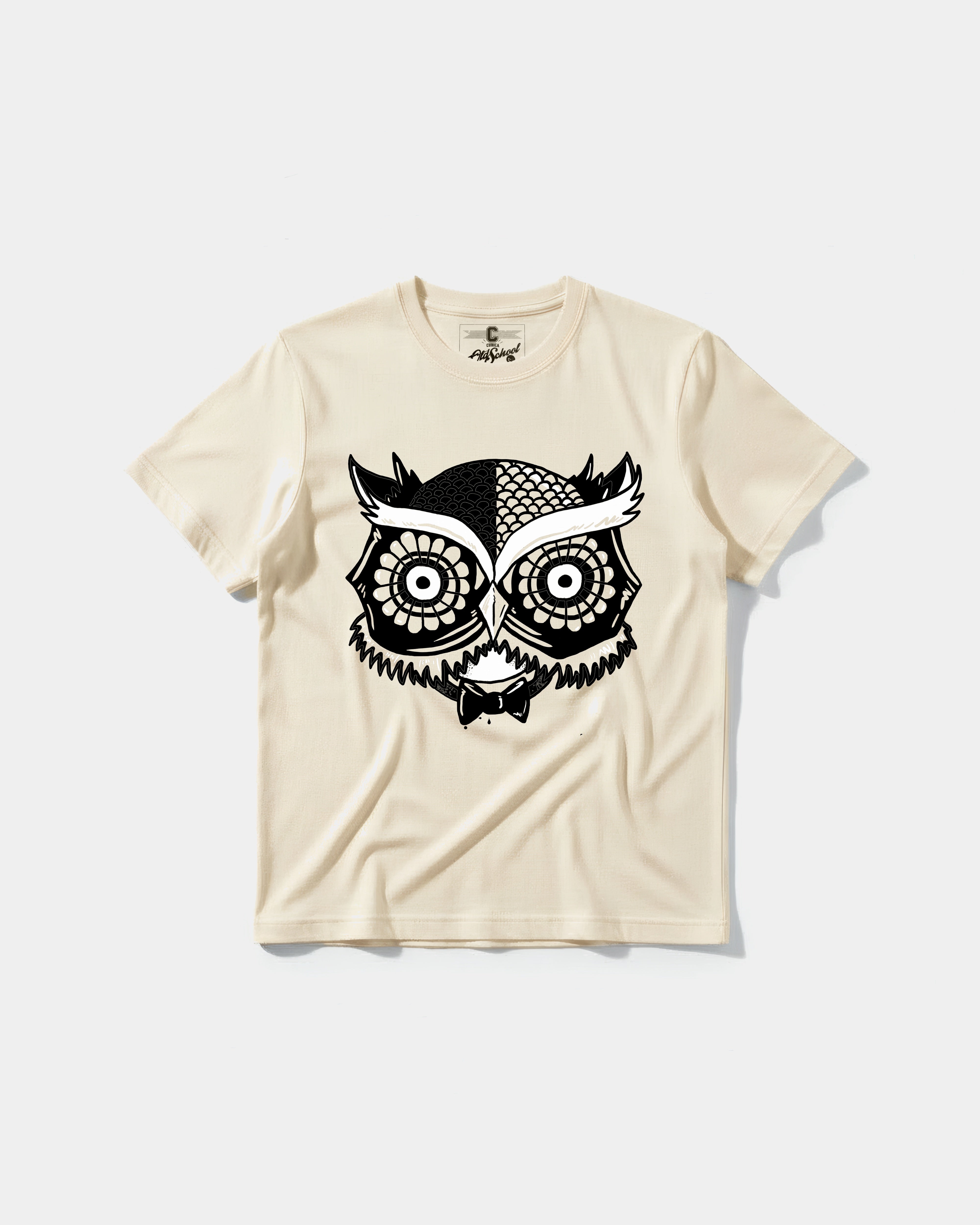 Camiseta Buho Big Front Regular Basic Beige