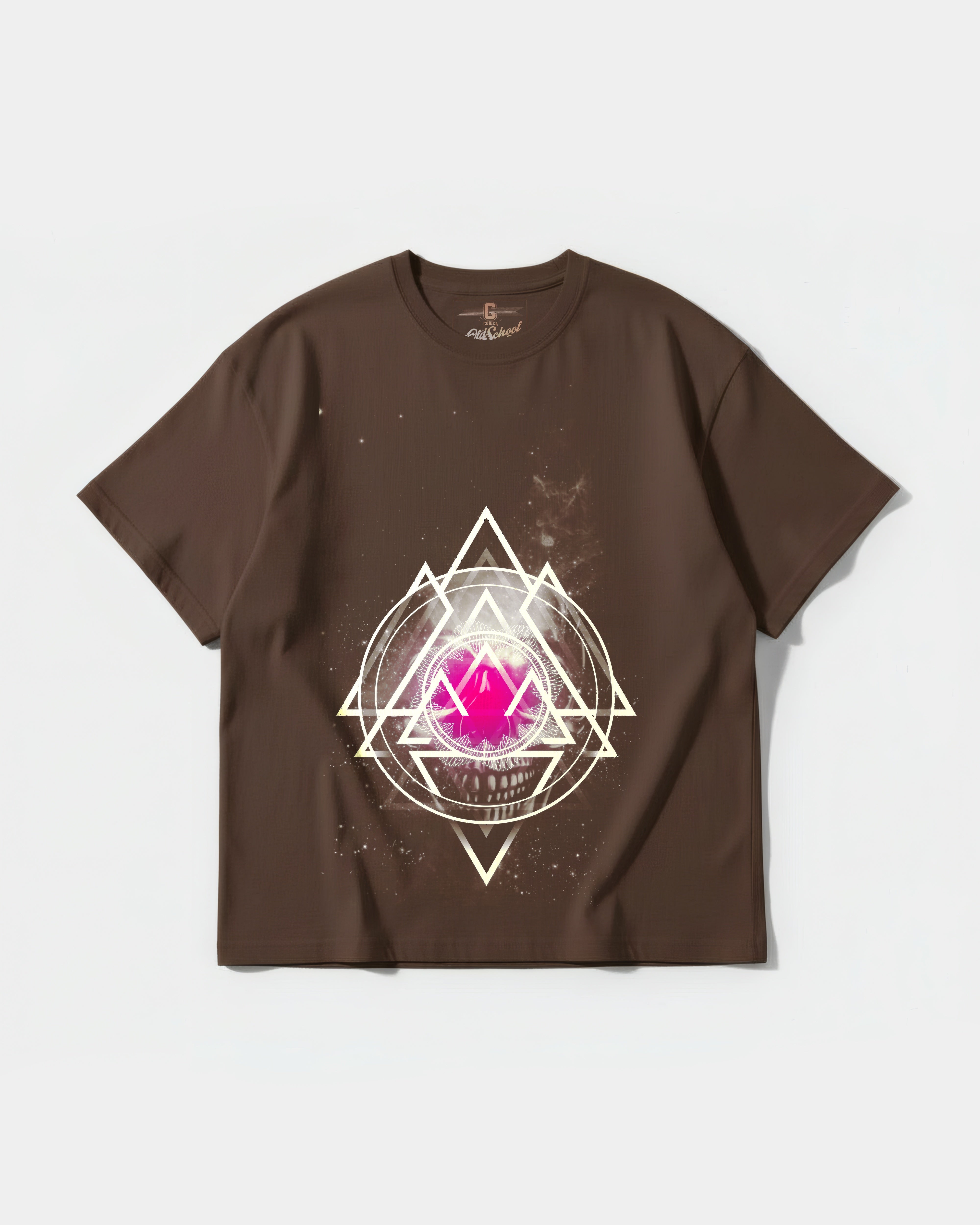 Camiseta Galatic Skull Big Front Oversize Basic Marron