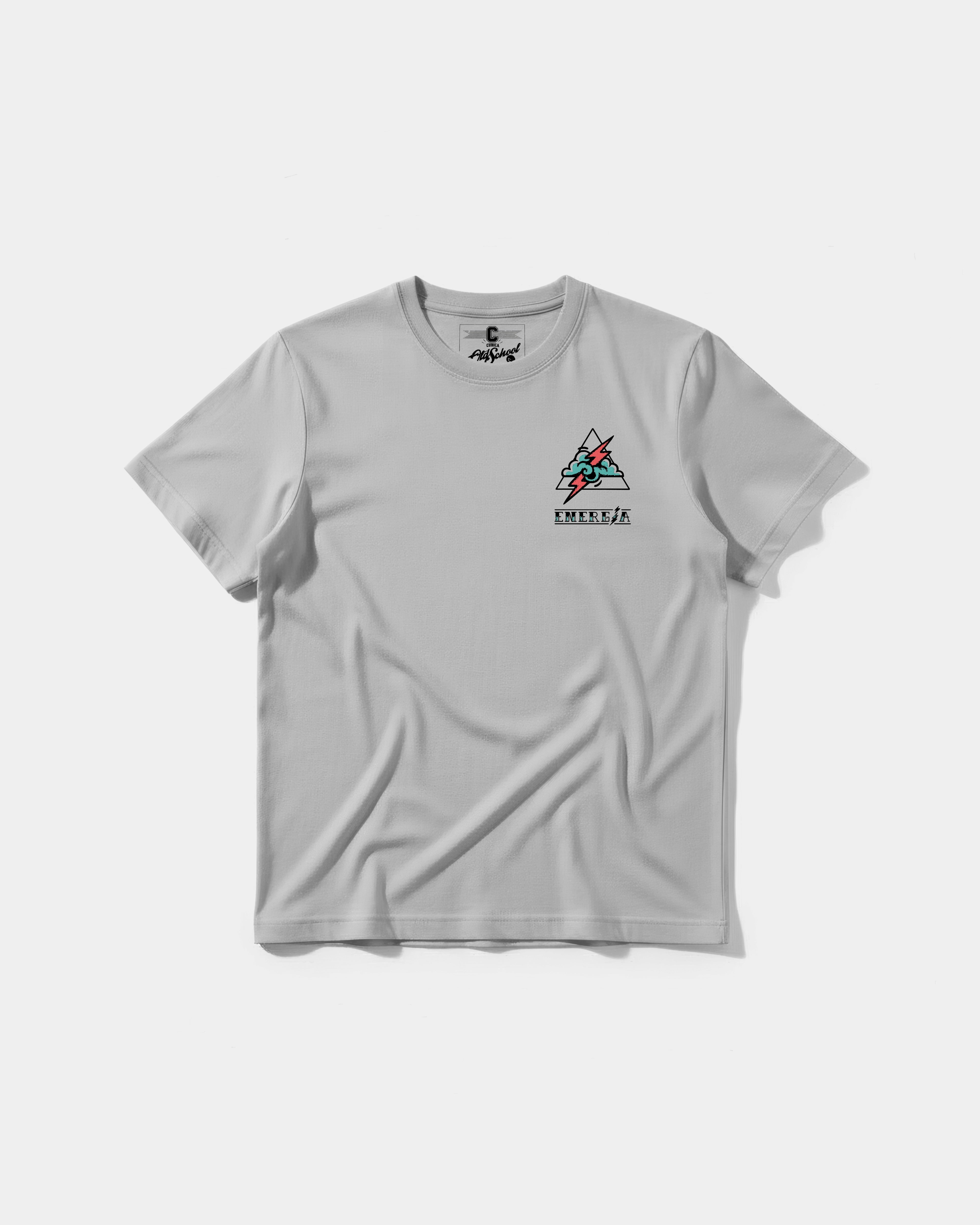 Camiseta Cubica Energia Pocket Front Regular Basic Gris