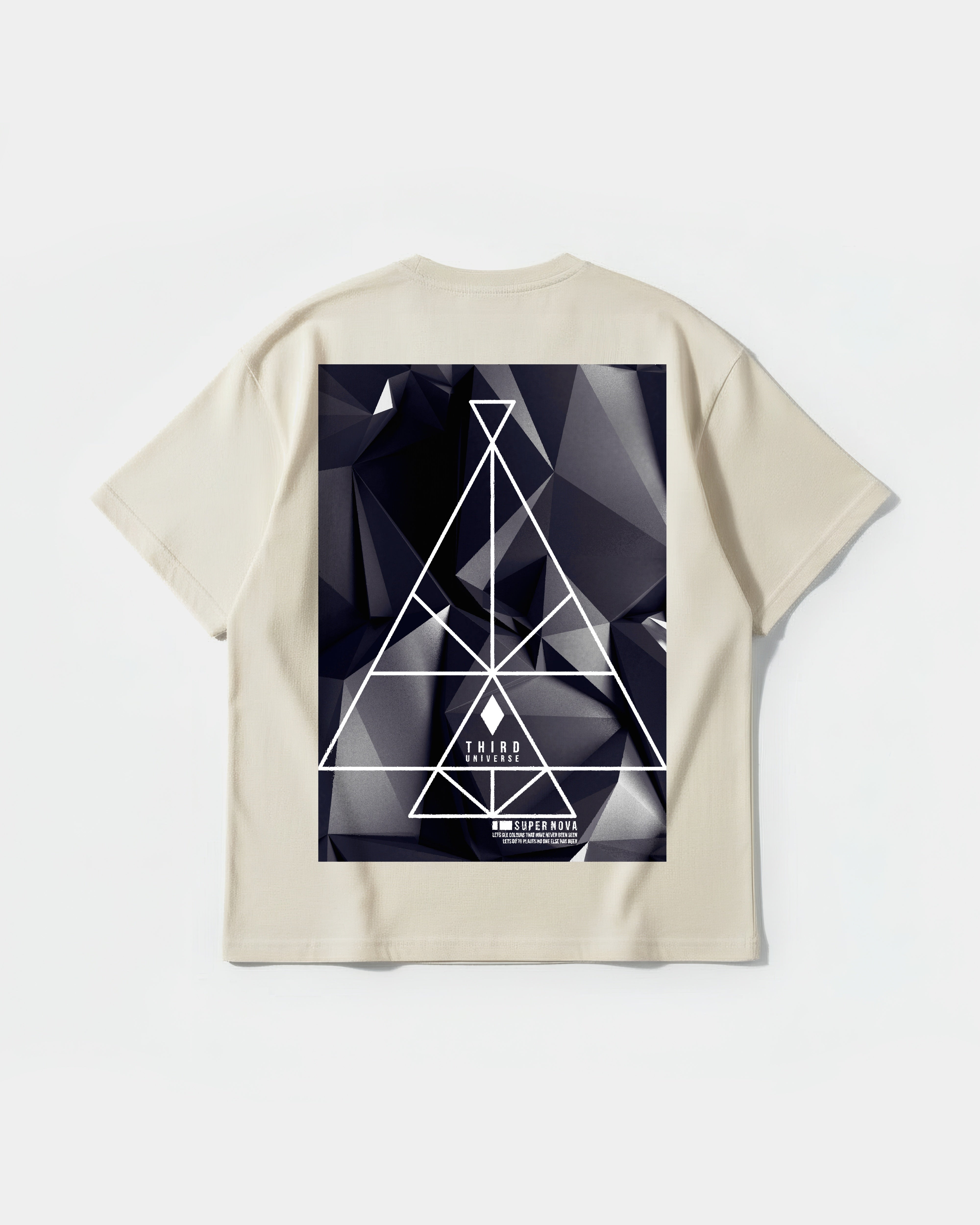 Camiseta Third Universe Big Back Oversize Basic Beige