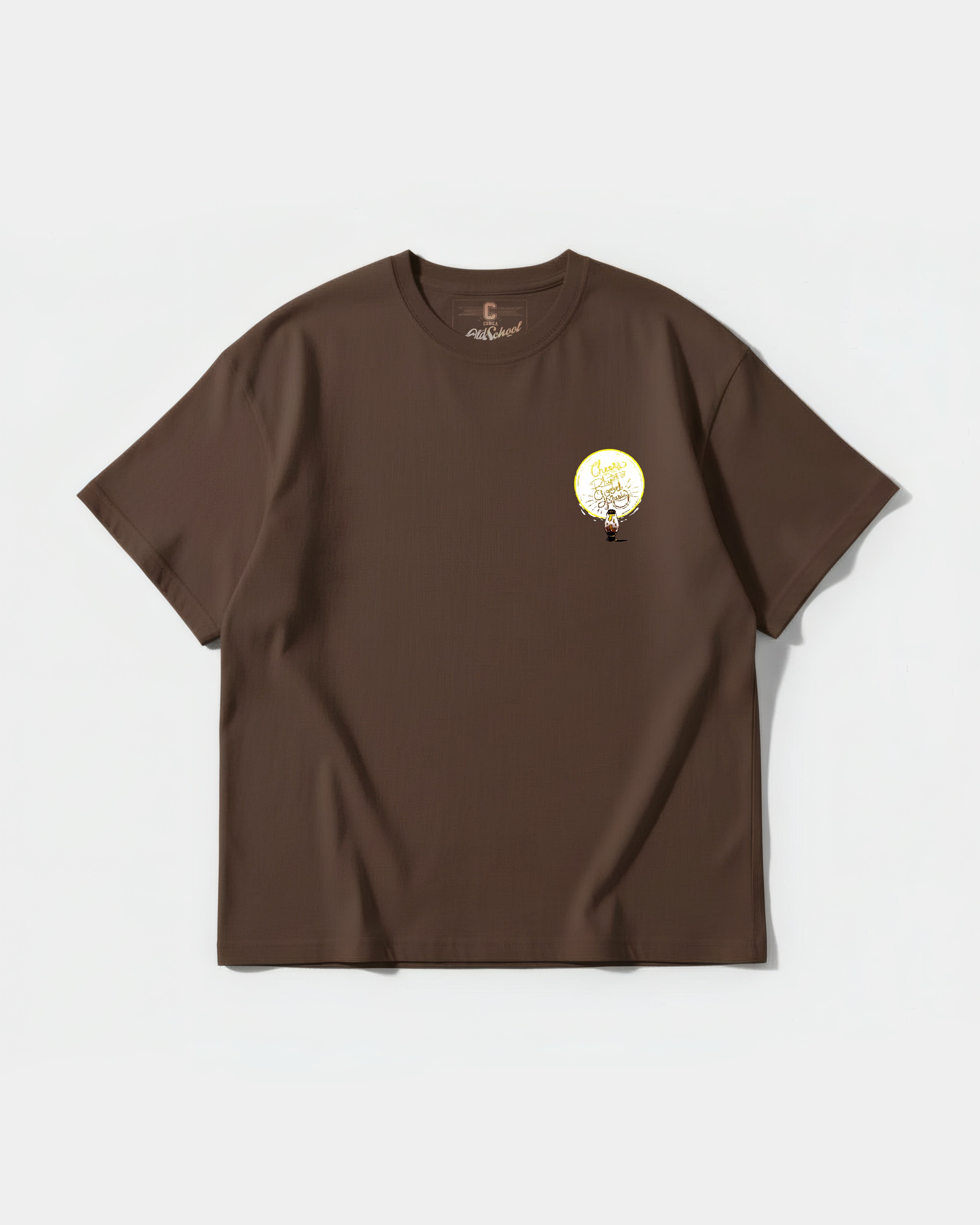 Camiseta Cheers Good Music Pocket Front Oversize Basic Marron