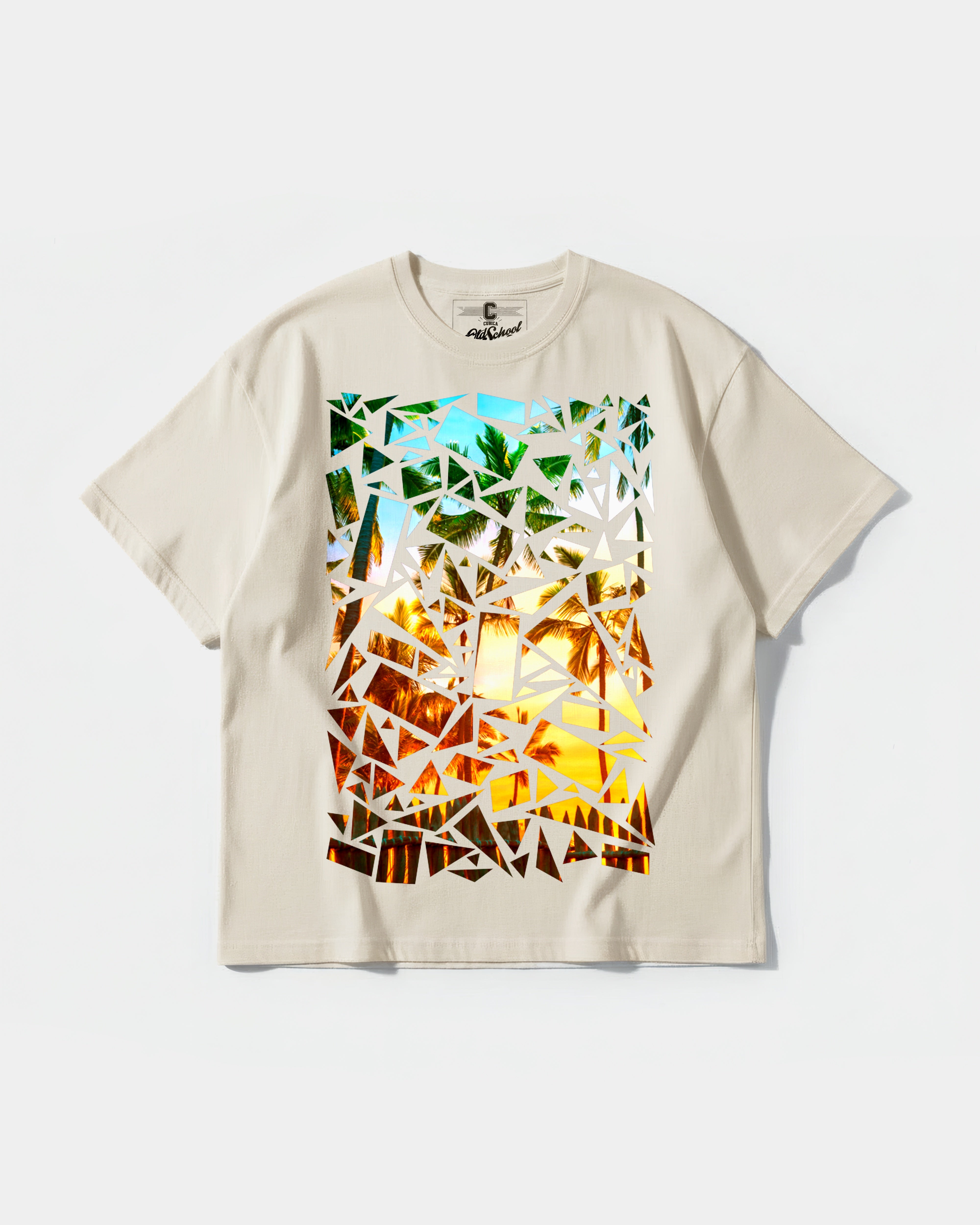 Camiseta Crystal Beach Big Front Oversize Basic Beige