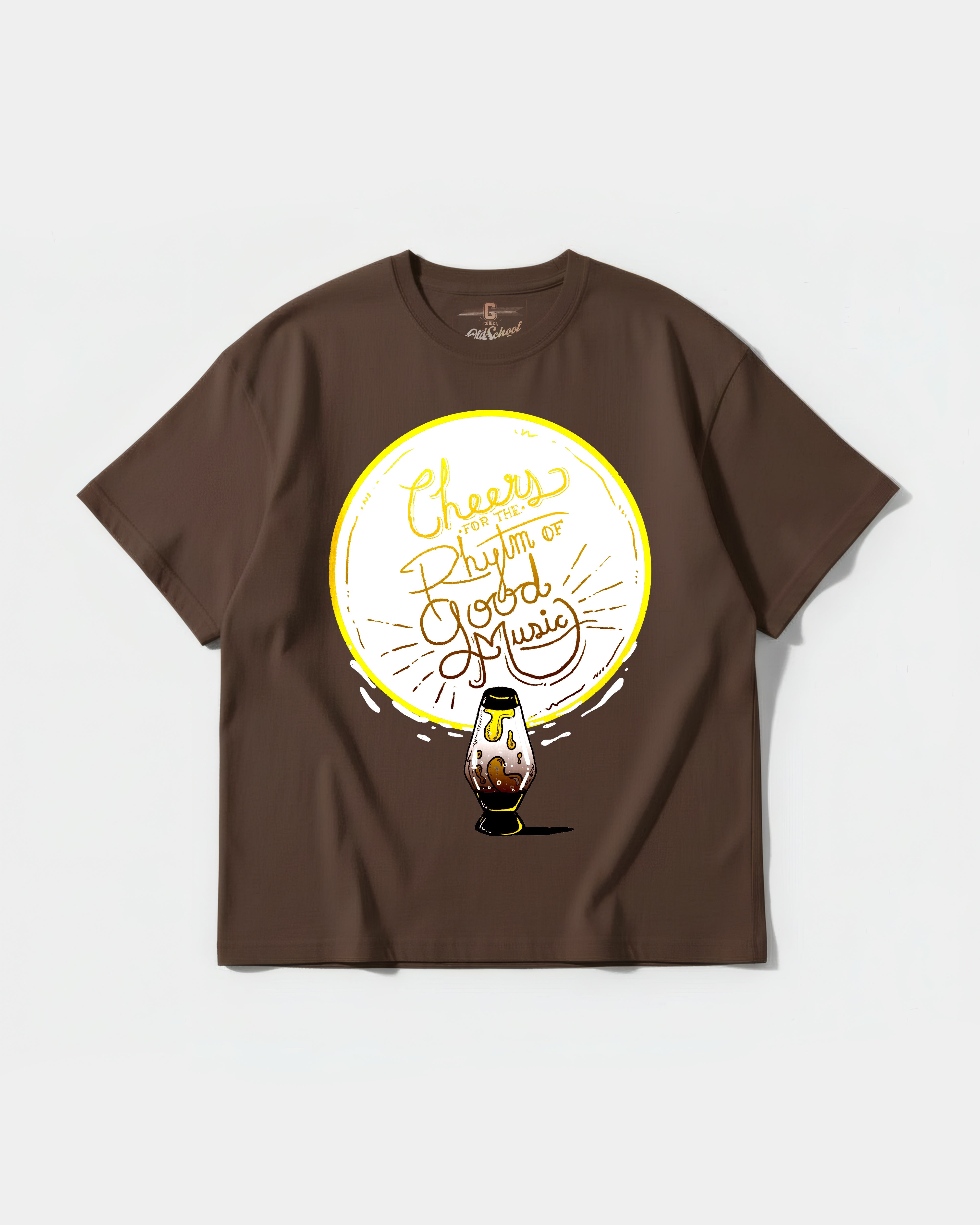 Camiseta Cheers Good Music Big Front Oversize Basic Marron