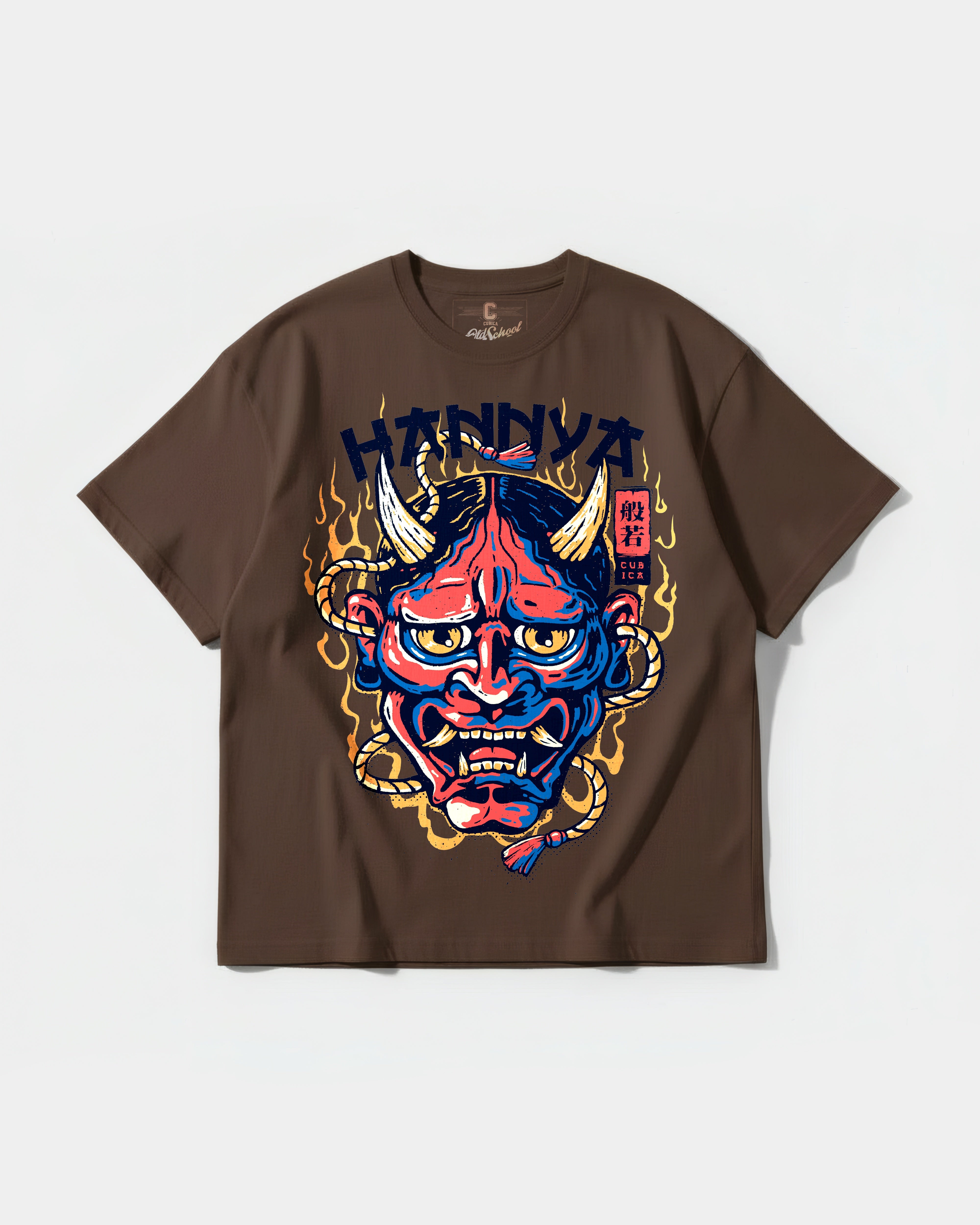 Camiseta China Hannya Big Front Oversize Basic Marron
