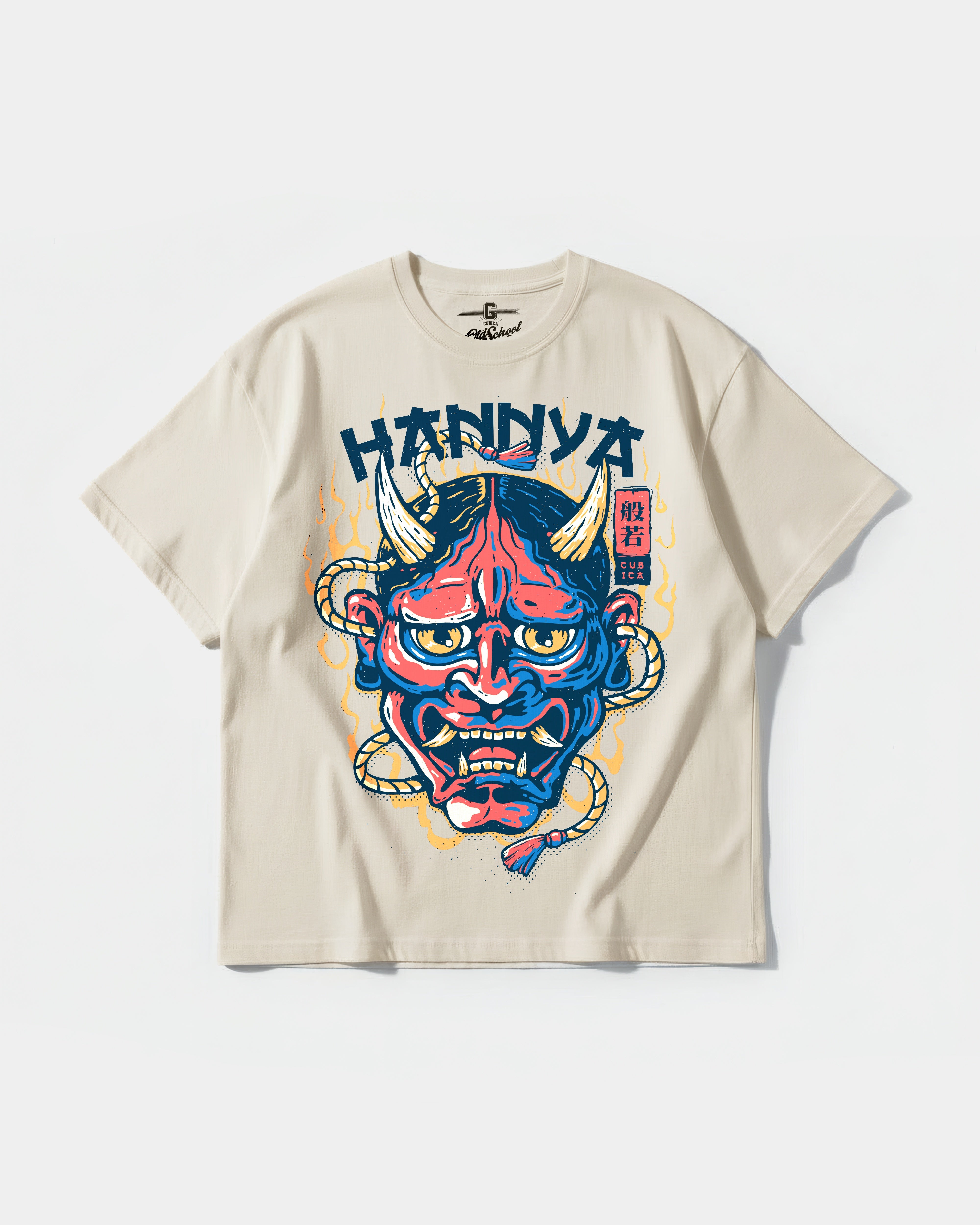 Camiseta China Hannya Big Front Oversize Basic Beige