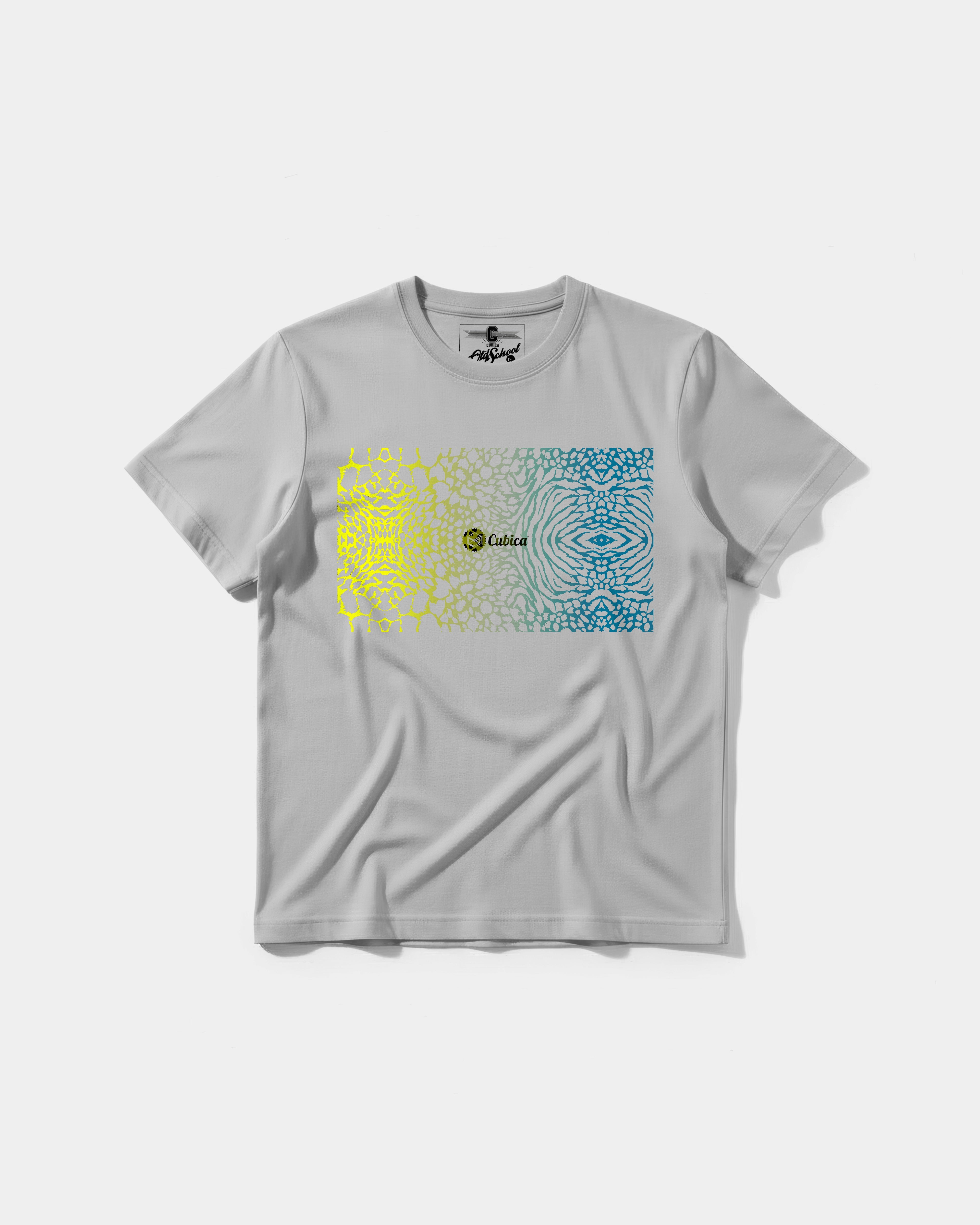 Camiseta Cubica Psychedelic Big Front Regular Basic Gris