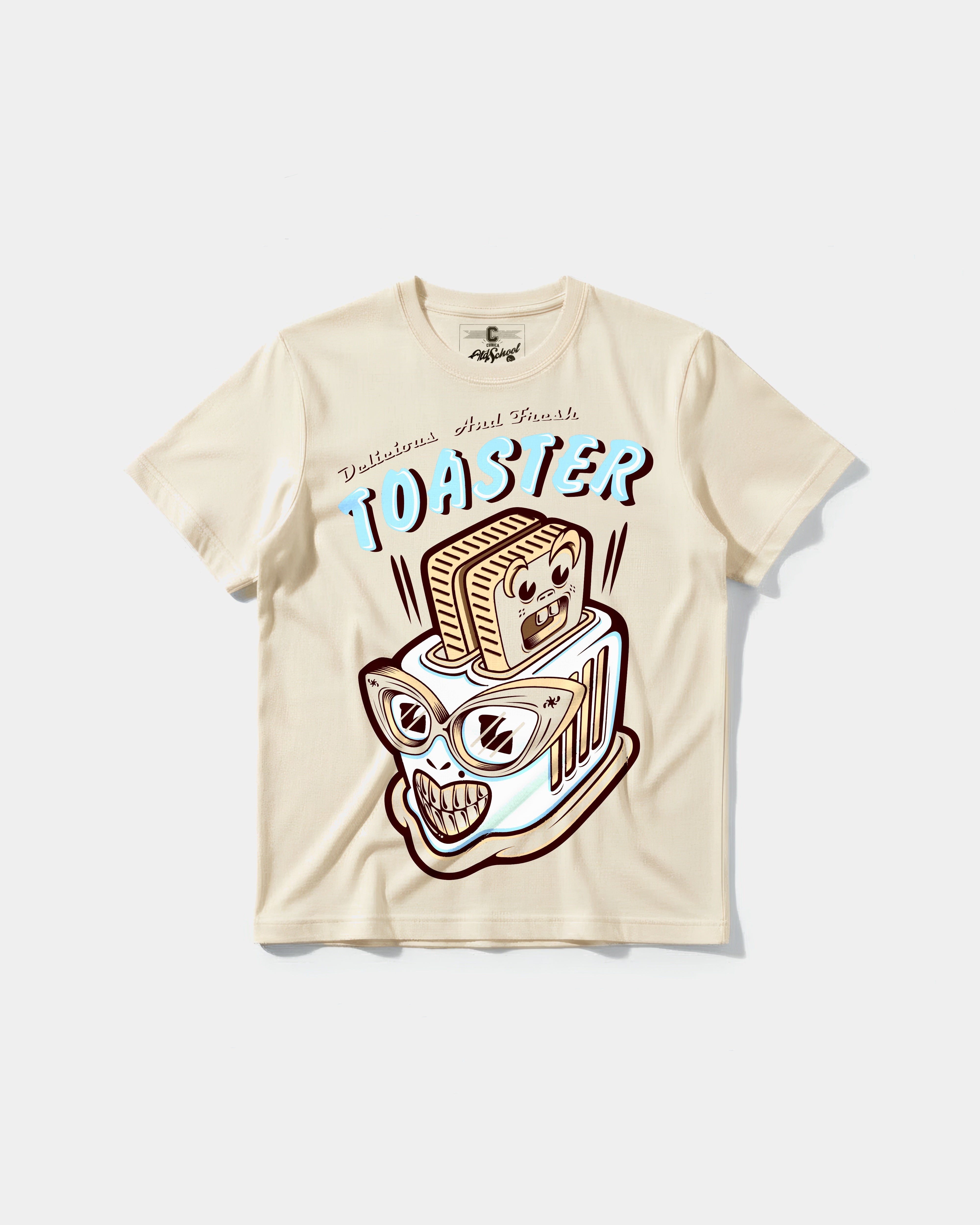 Camiseta Delicious Toaster Big Front Regular Basic Beige
