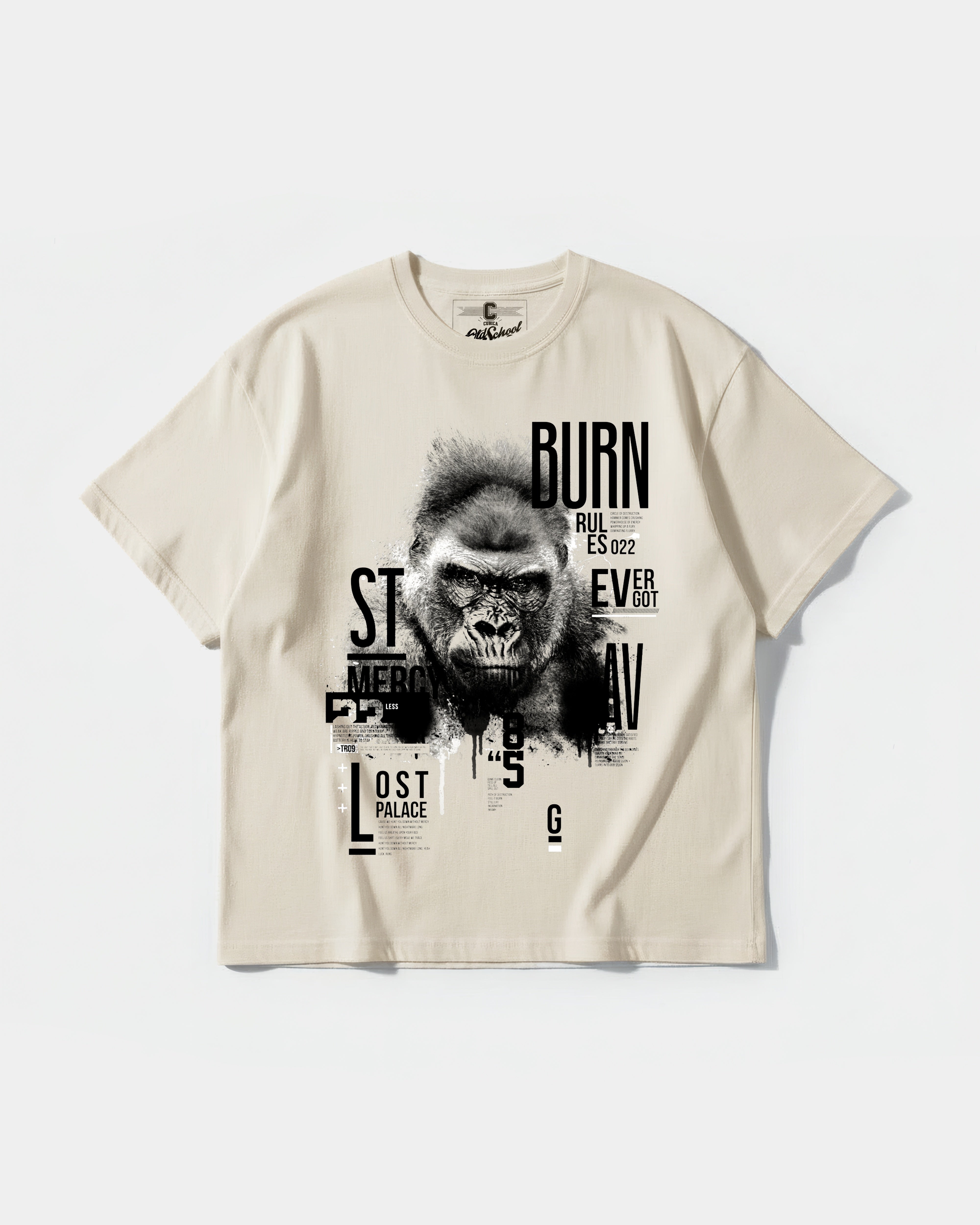 Camiseta Burn Big Front Oversize Basic Beige
