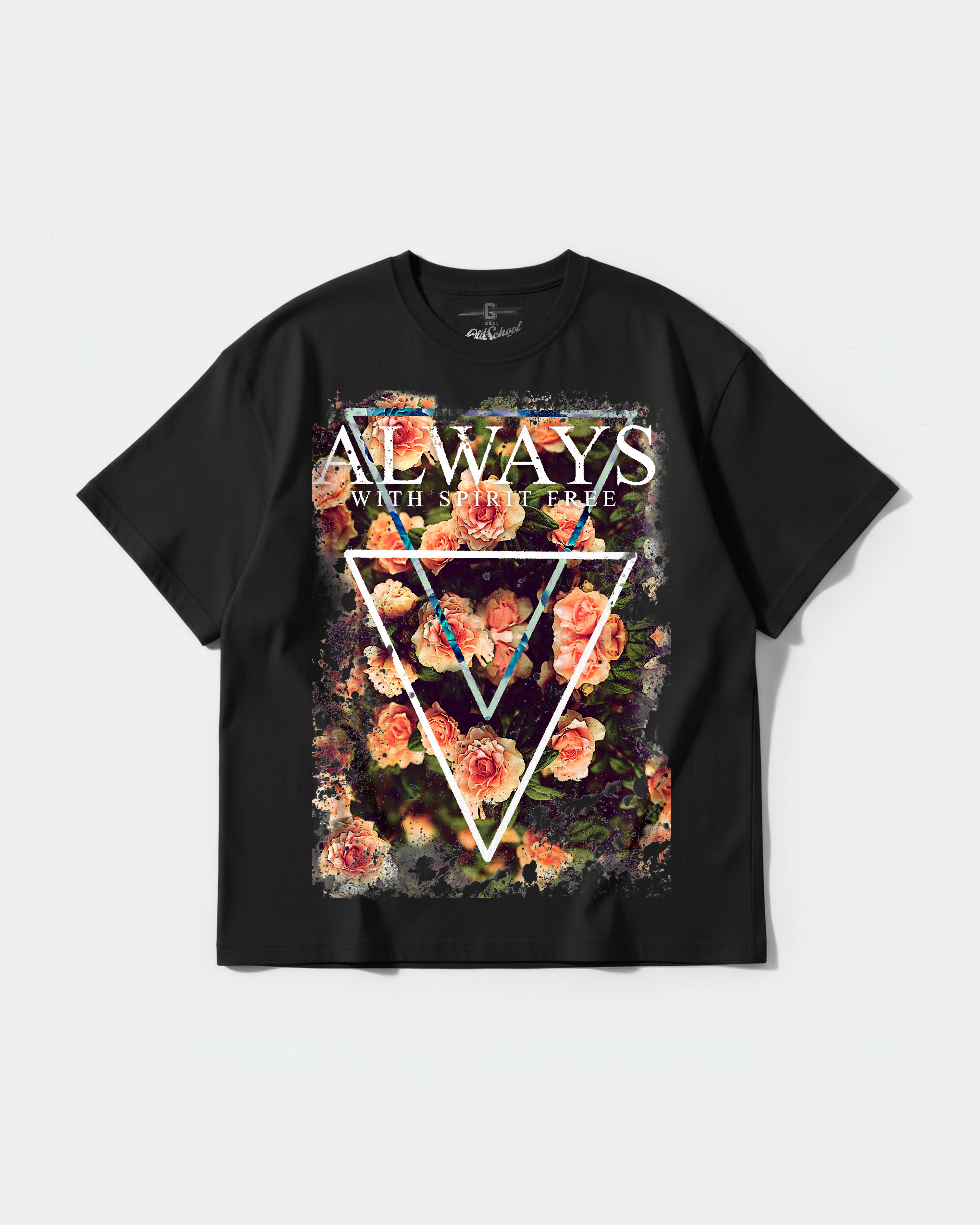 Camiseta Always Free Spirit Big Oversize Basic Negro