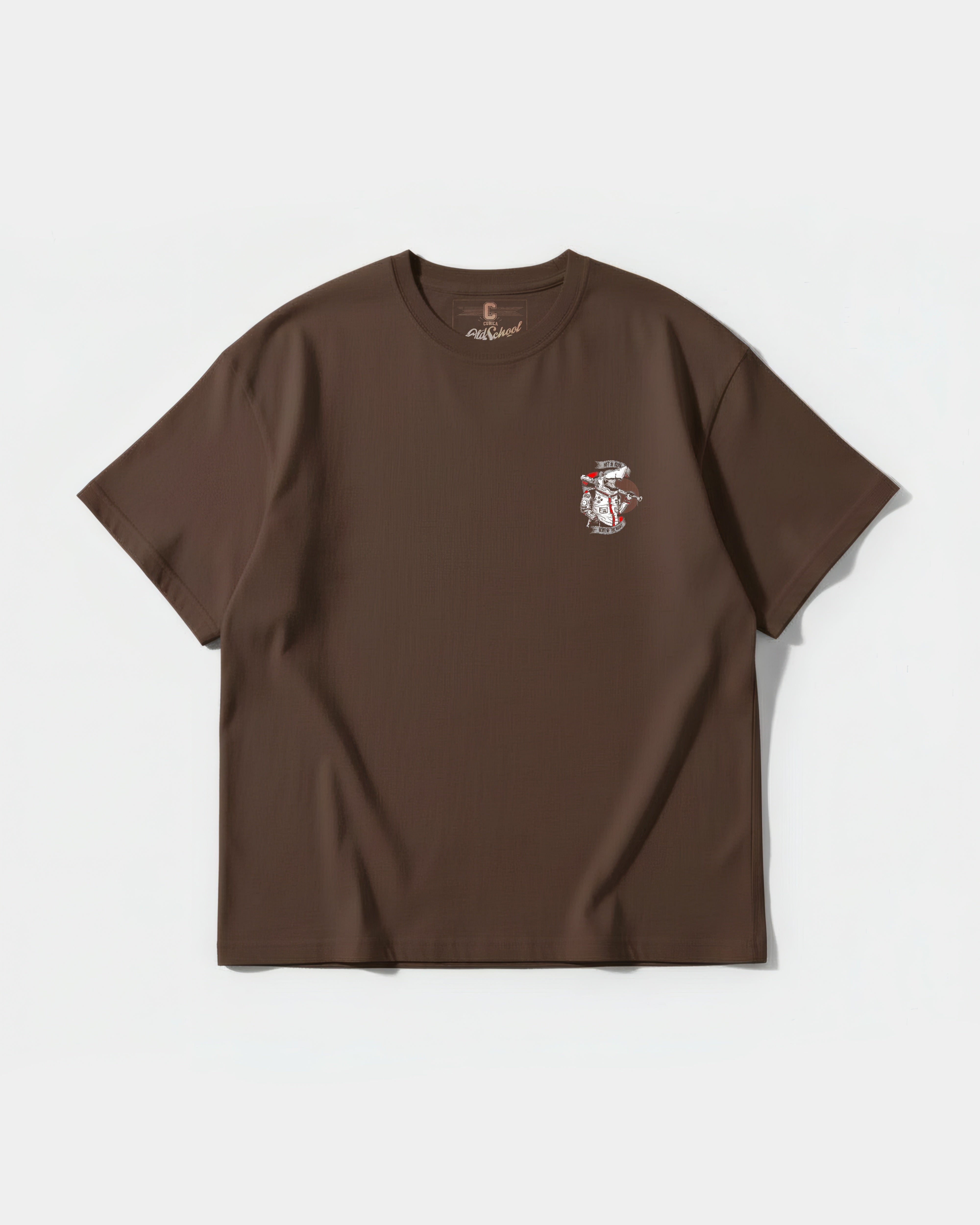 Camiseta Baseball Shark Pocket Front Oversize Basic Marron