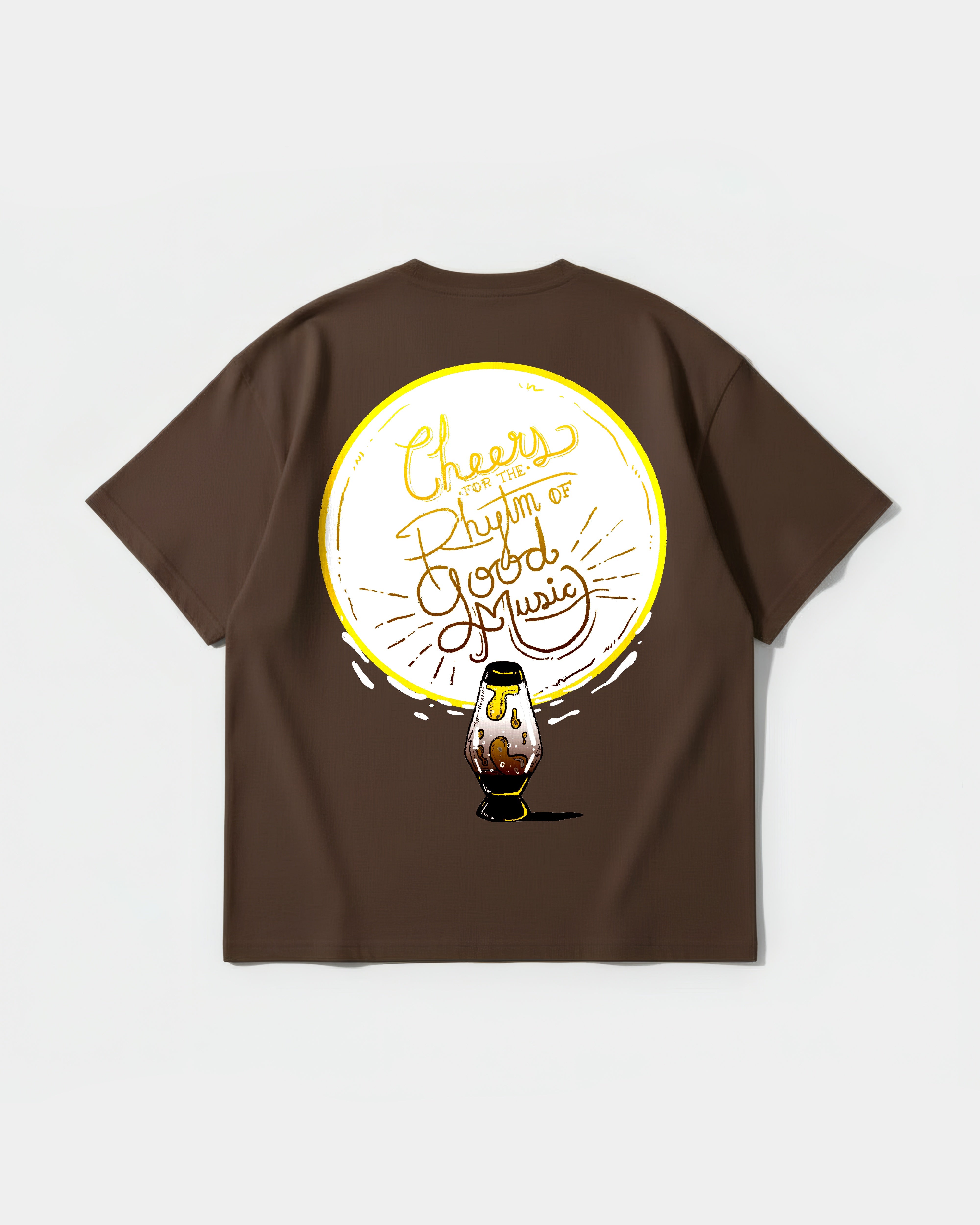 Camiseta Cheers Good Music Big Back Oversize Basic Marron