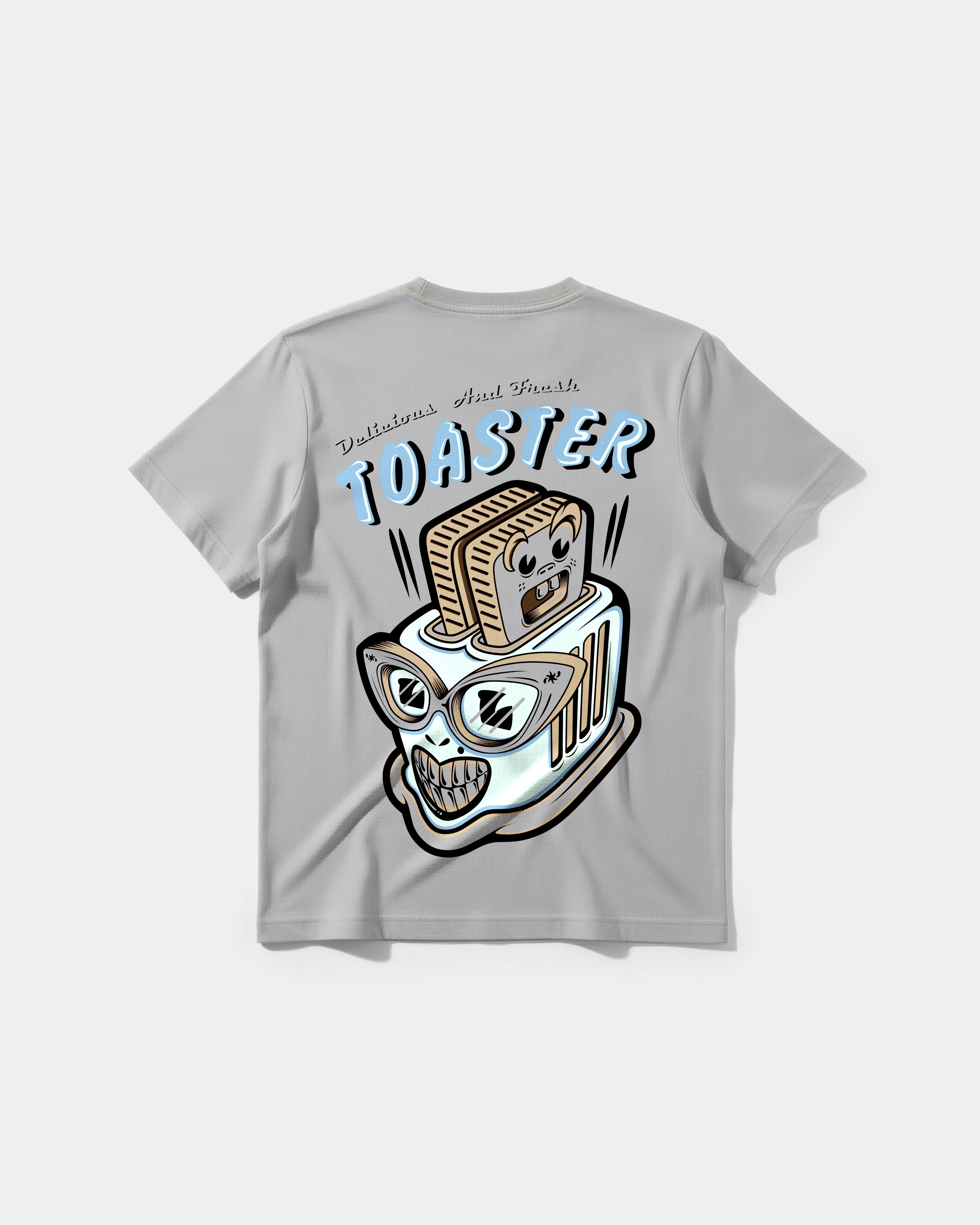 Camiseta Delicious Toaster Big Back Regular Basic Gris