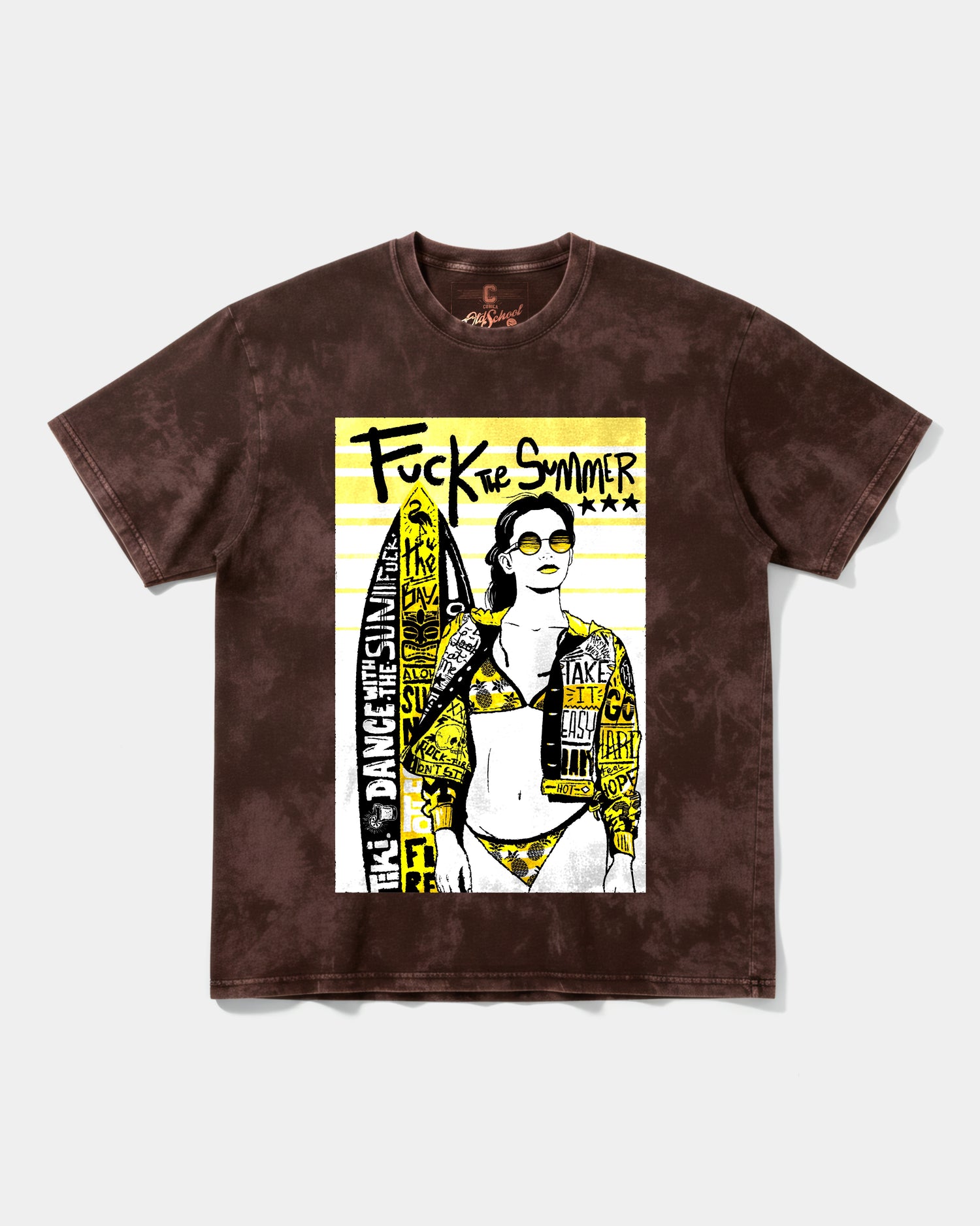 Fuck The Summer Big Front Oversize Acid T-Shirt