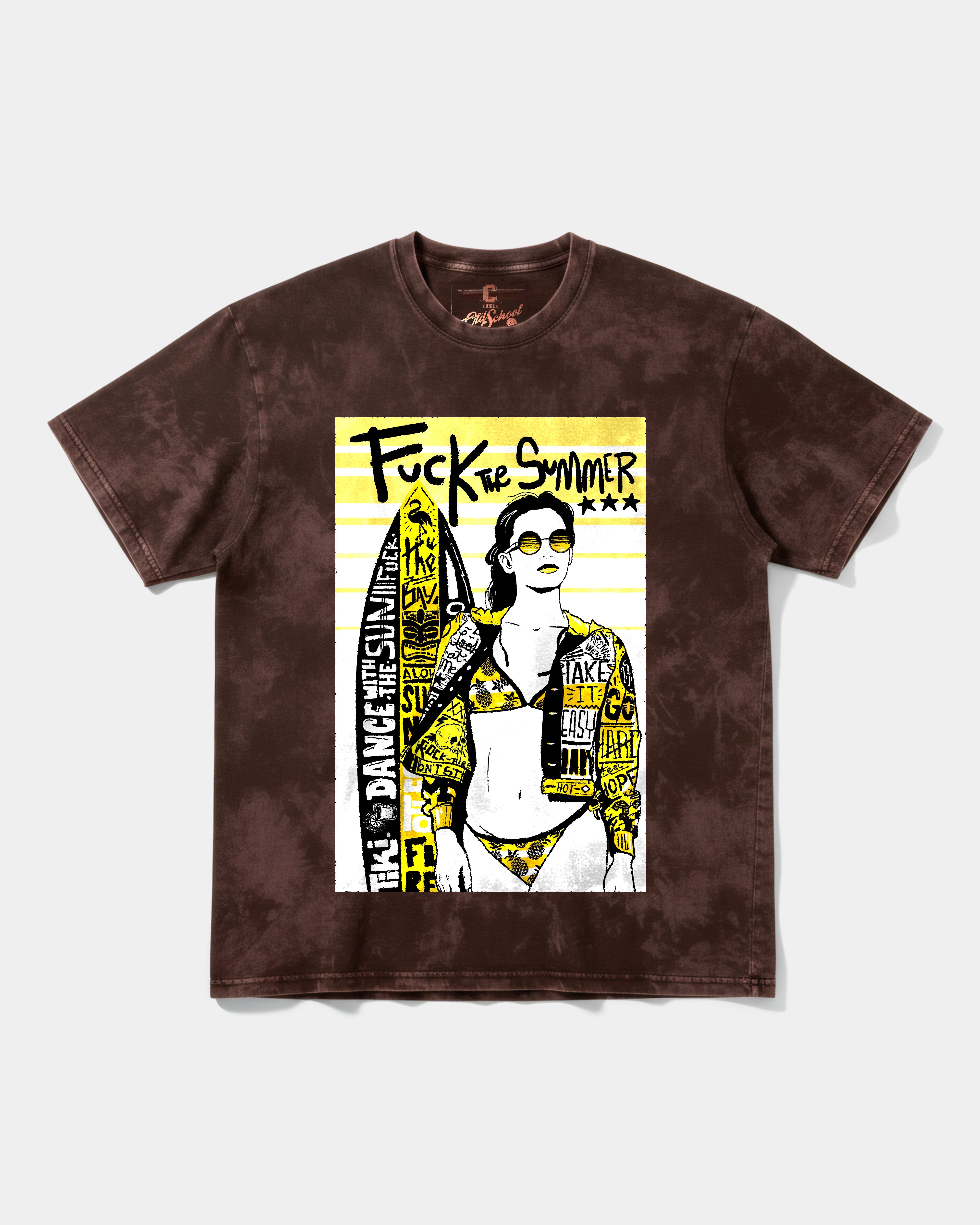 Fuck The Summer Big Front Oversize Acid T-Shirt