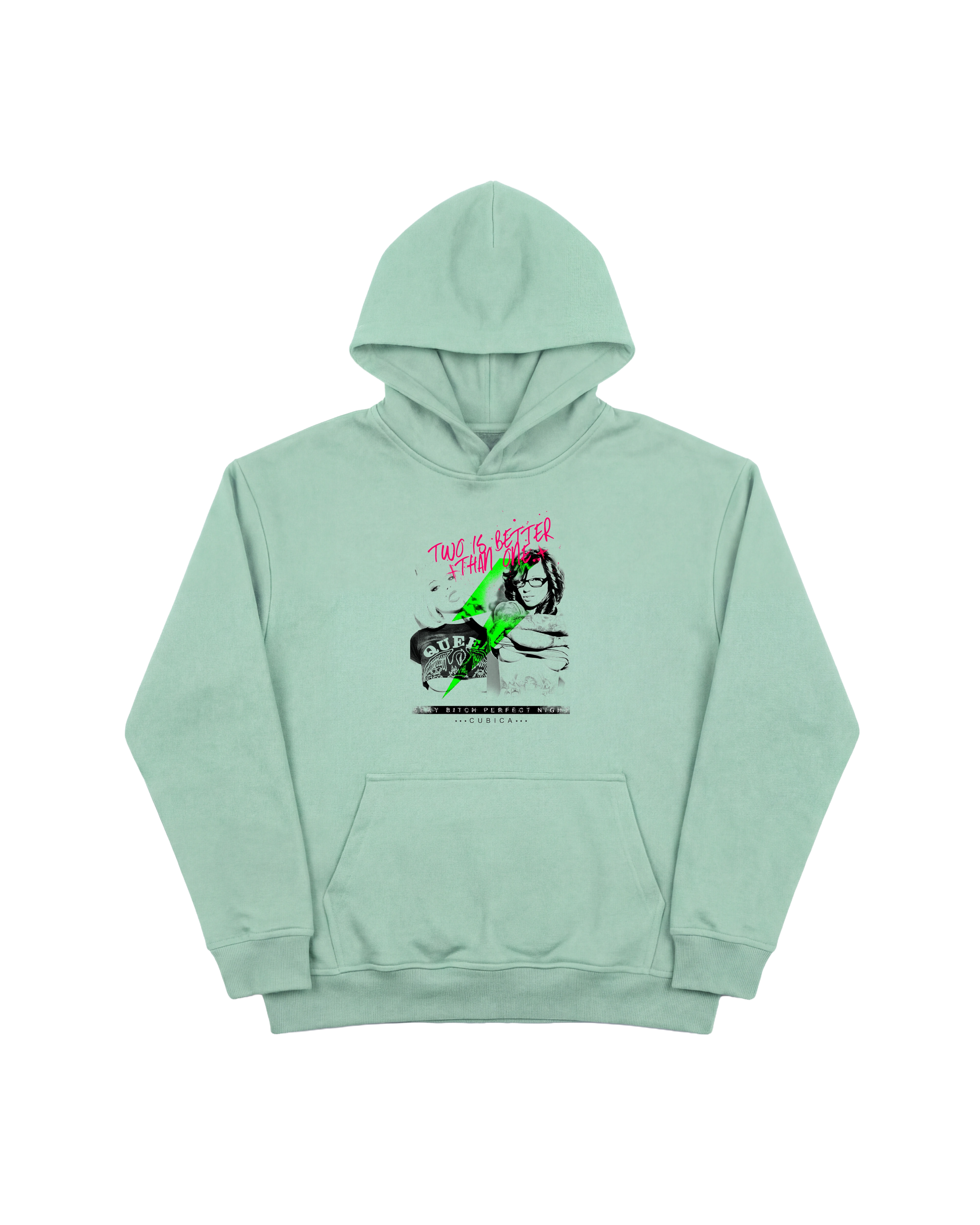 Better Two Hoodie 410 Verde Menta Cubica