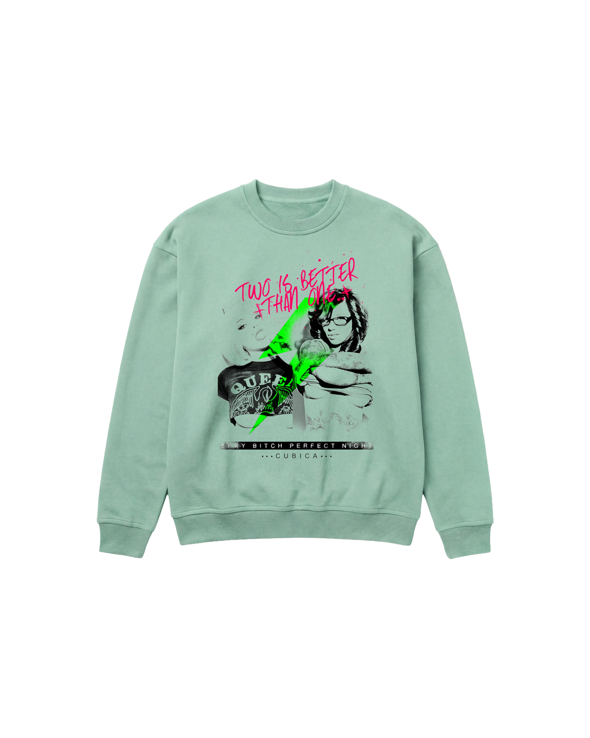 Better Two Sweatshirt 410 Verde Menta Cubica