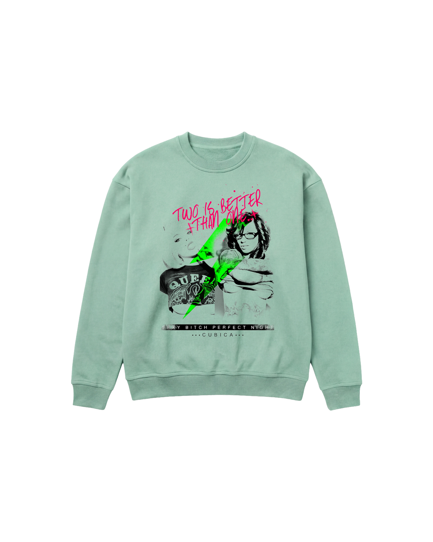 Better Two Sweatshirt 410 Verde Menta Cubica