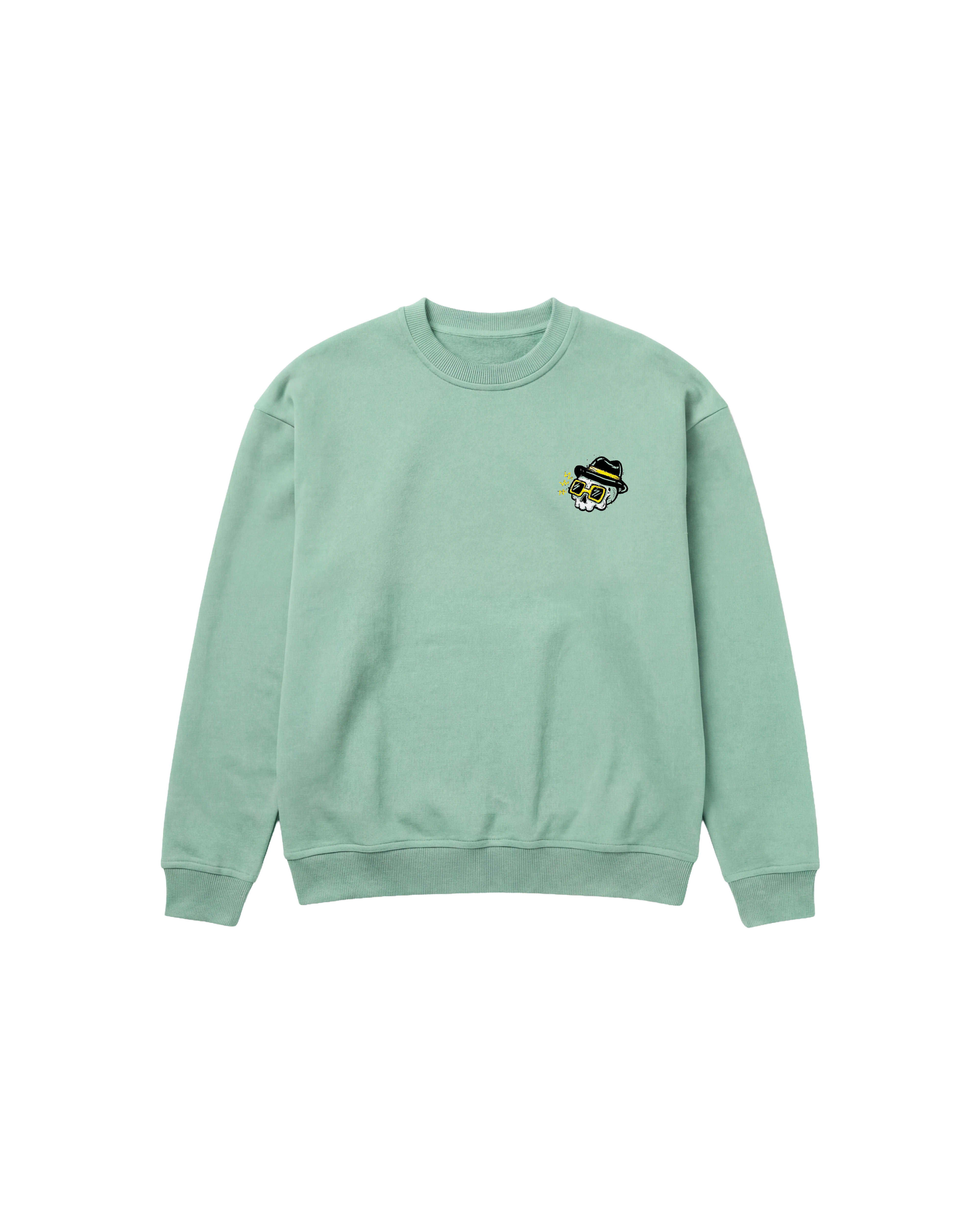 Calavera Cool Sweatshirt 410 Verde Menta Cubica