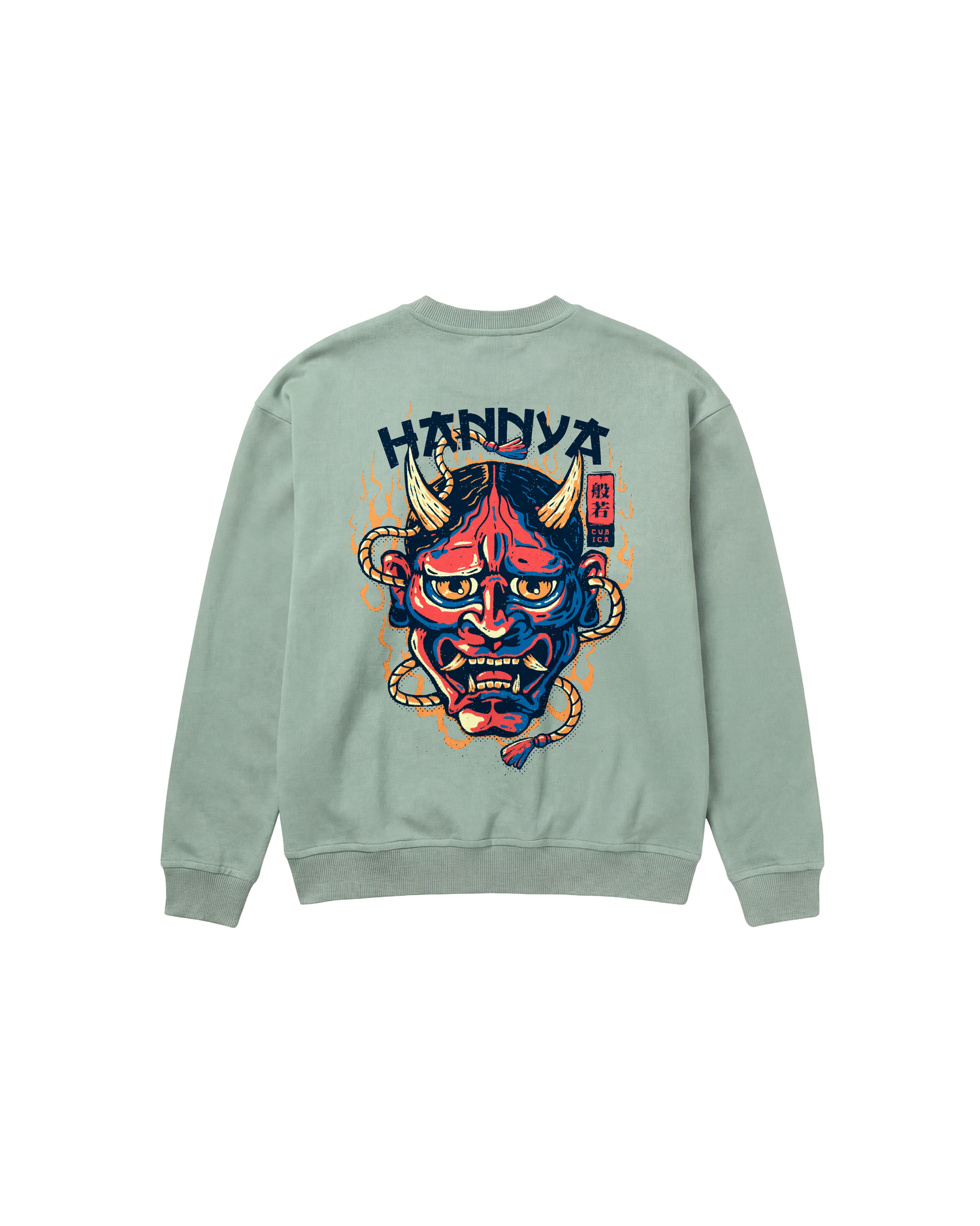 China Hannya Sweatshirt 410 Verde Menta Cubica